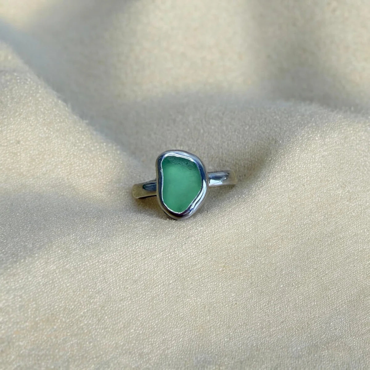 SEA GREEN- SEA-WORN GLASS RING