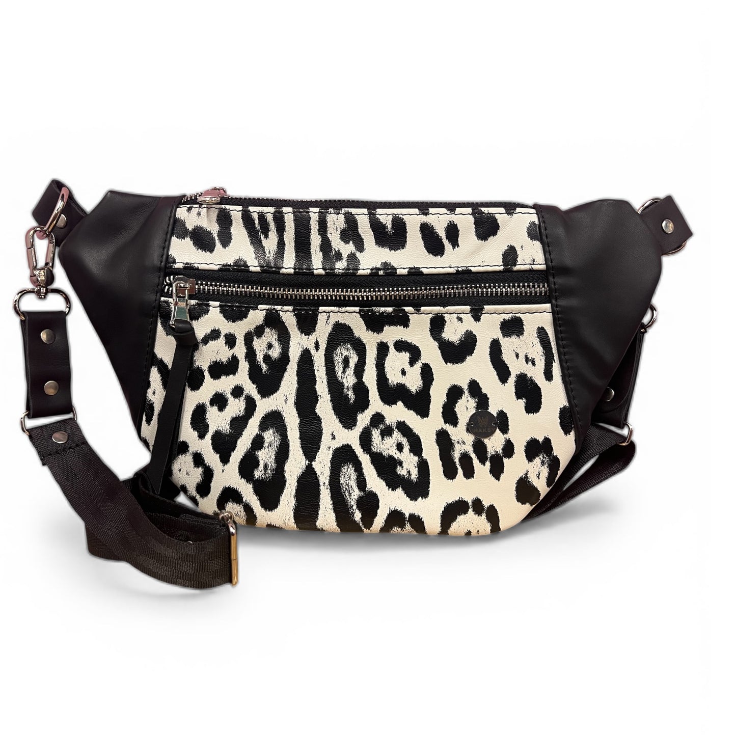 Màla sleek leather black and white cow print