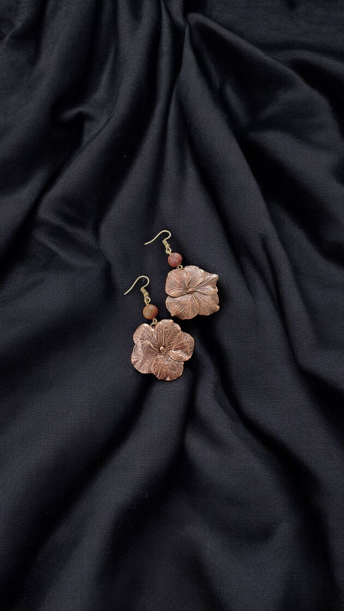 Copper Earrings "Hydrangea Blossom"