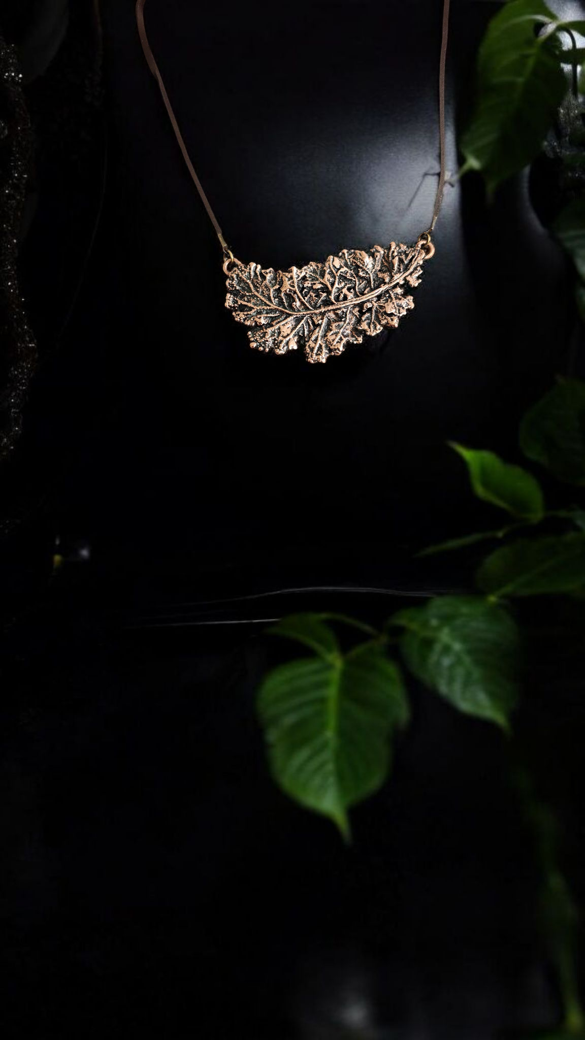 Copper Necklace "Forest Lichen"