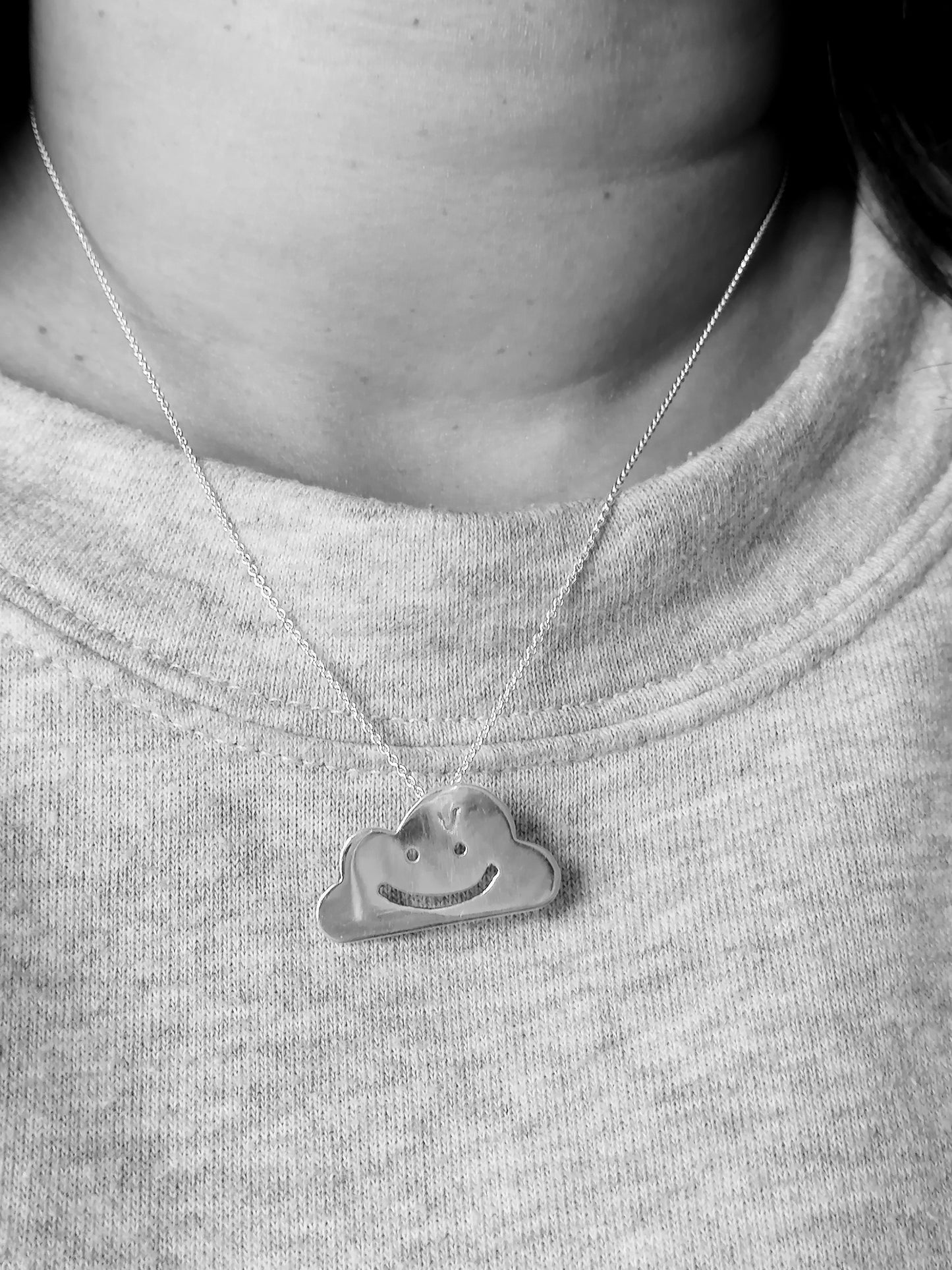 Sterling Silver Smile Cloud Necklace