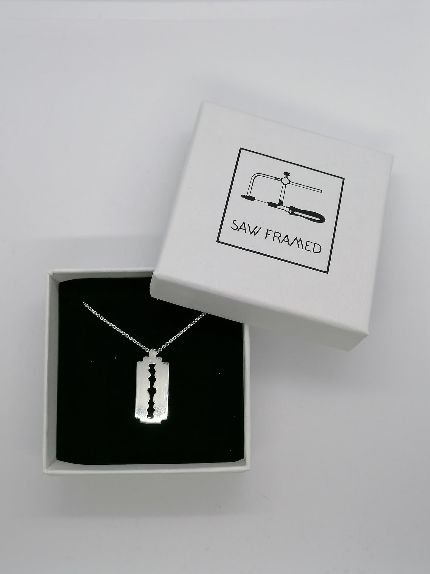 Sterling Silver Razor Blade Necklace