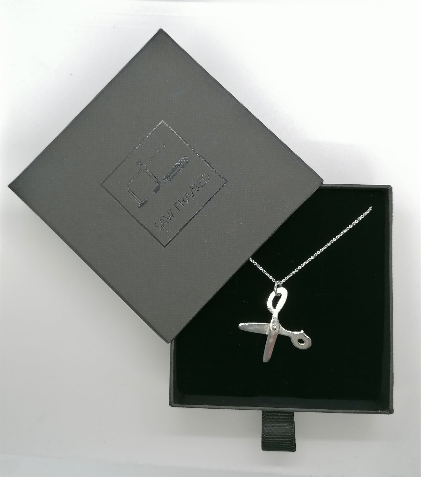 Sterling Silver Moving Scissors Necklace