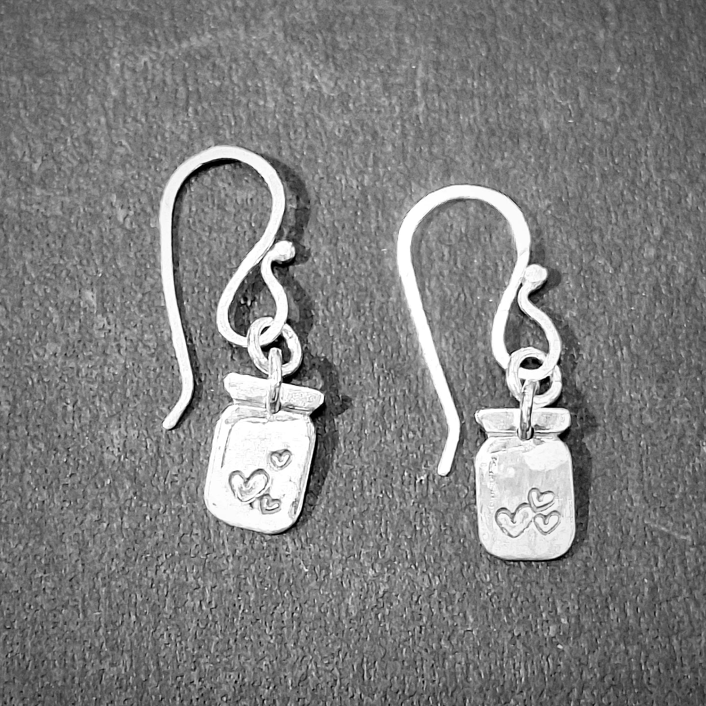 Sterling Silver Jar of Hearts Earrings