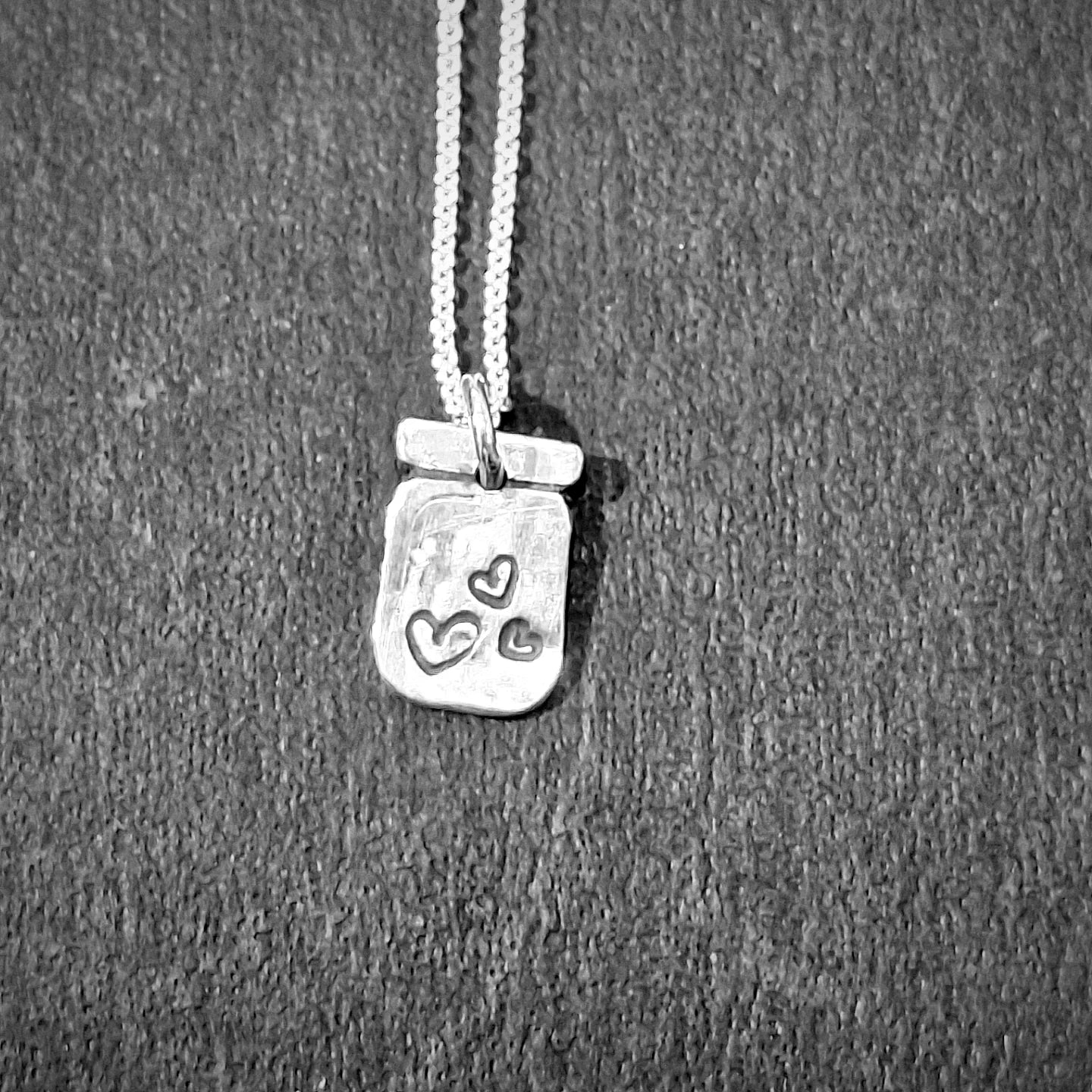 Sterling Silver Jar of Hearts Necklace