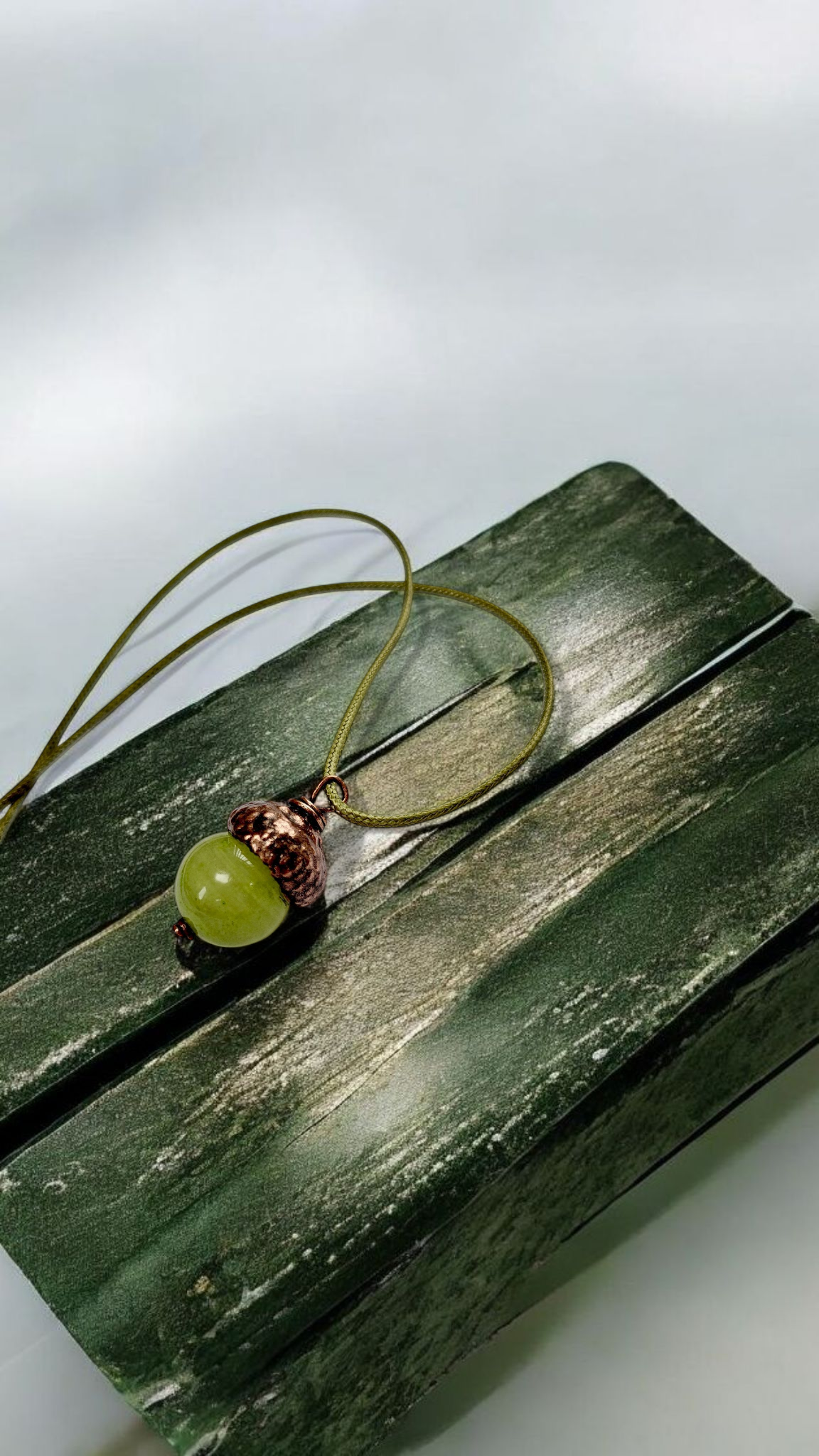 Copper Pendant “Forest Talisman with Onyx”