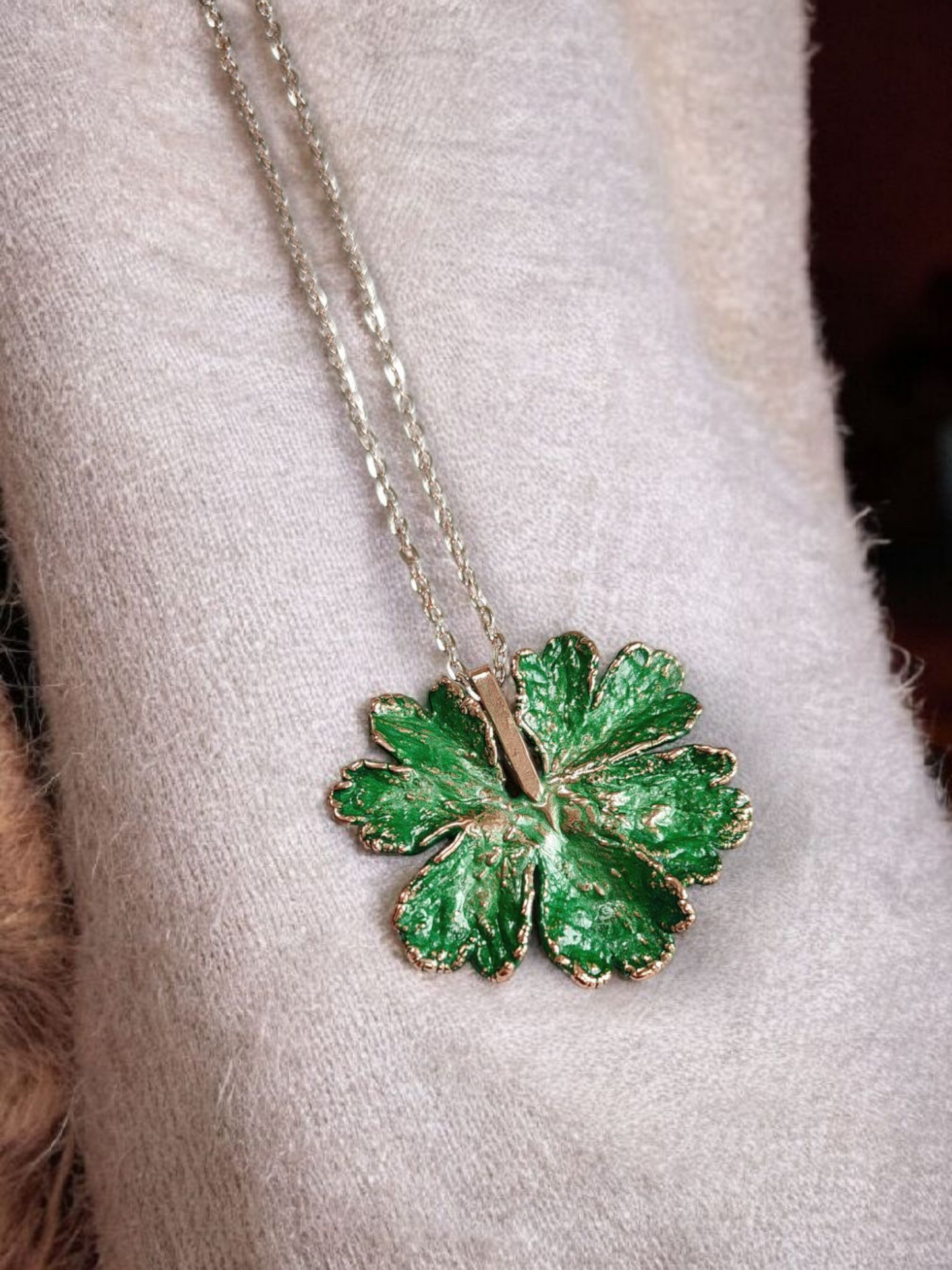 Copper “Meadow Emerald Leaf” — Real Leaf & Patina