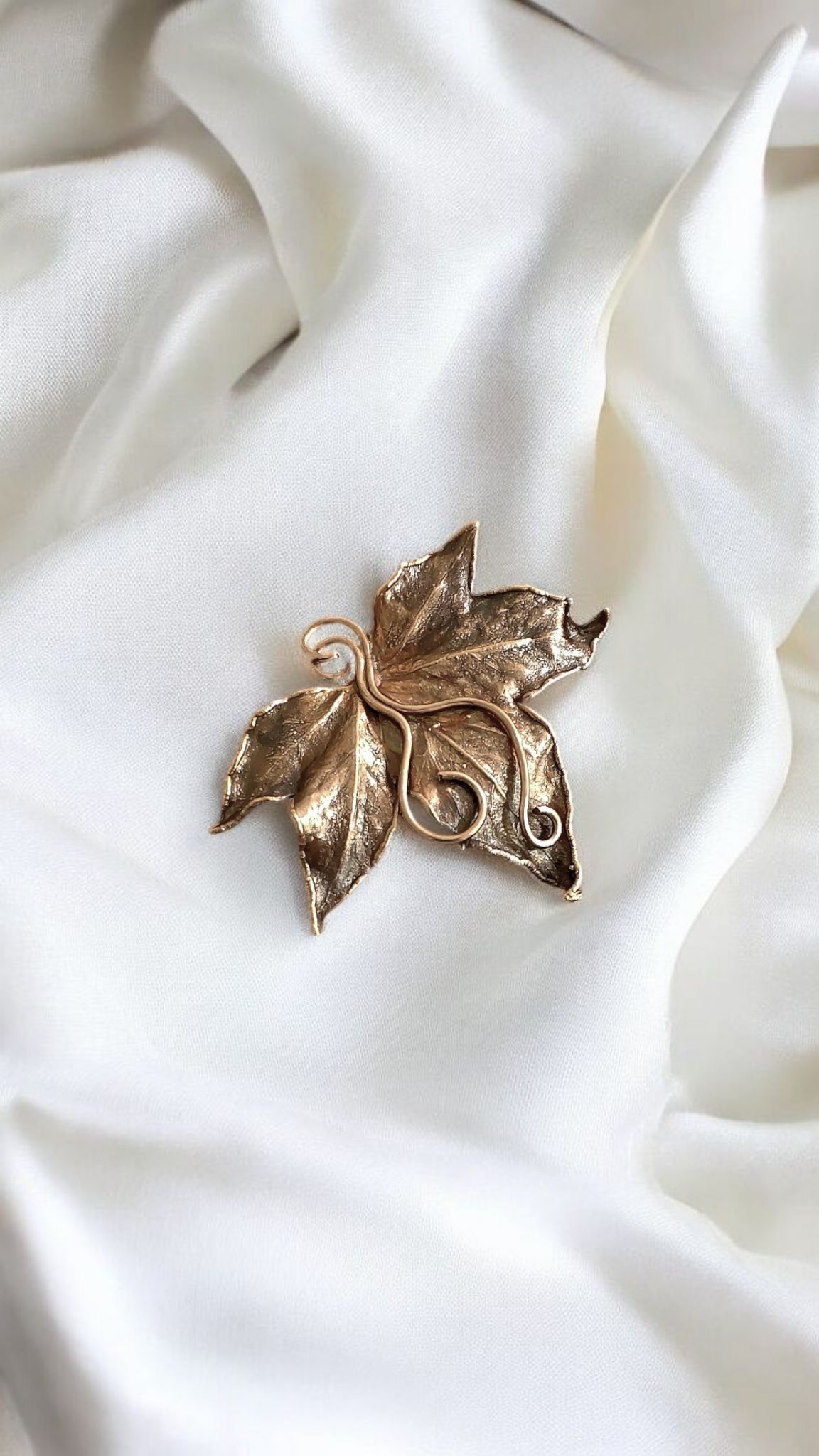 Copper Maple Leaf Brooch — Classic Patina