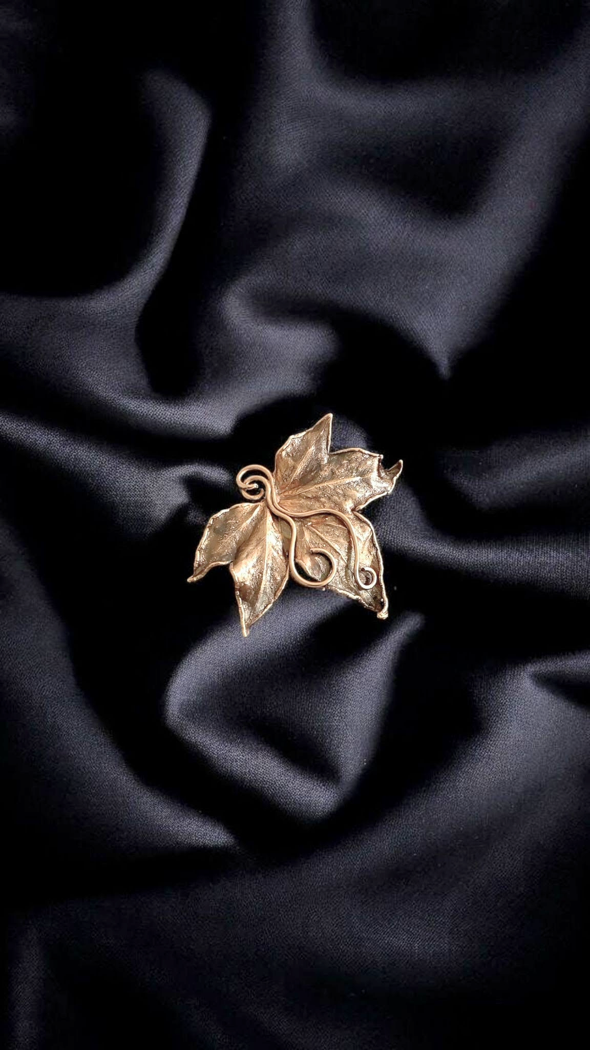 Copper Maple Leaf Brooch — Classic Patina