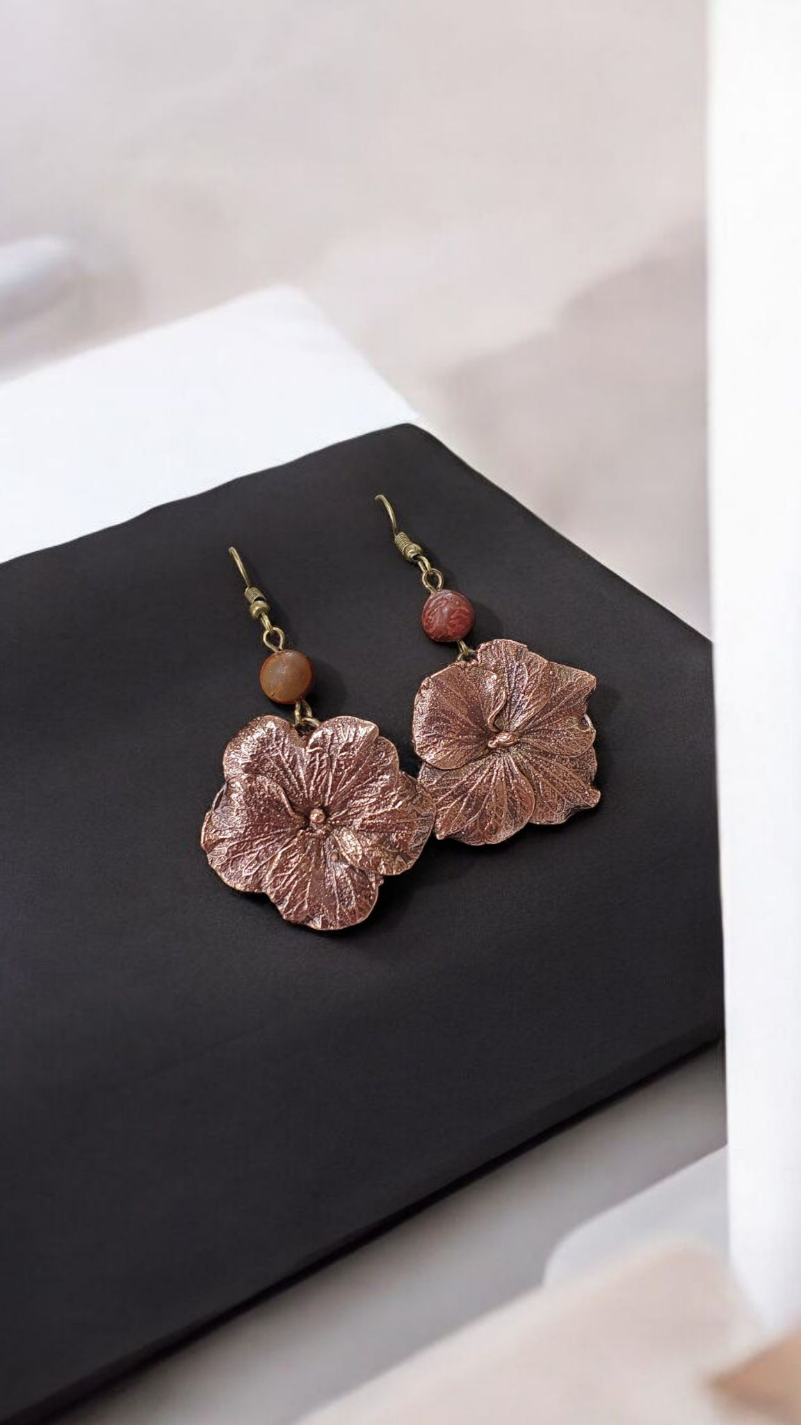 Copper Earrings "Hydrangea Blossom"
