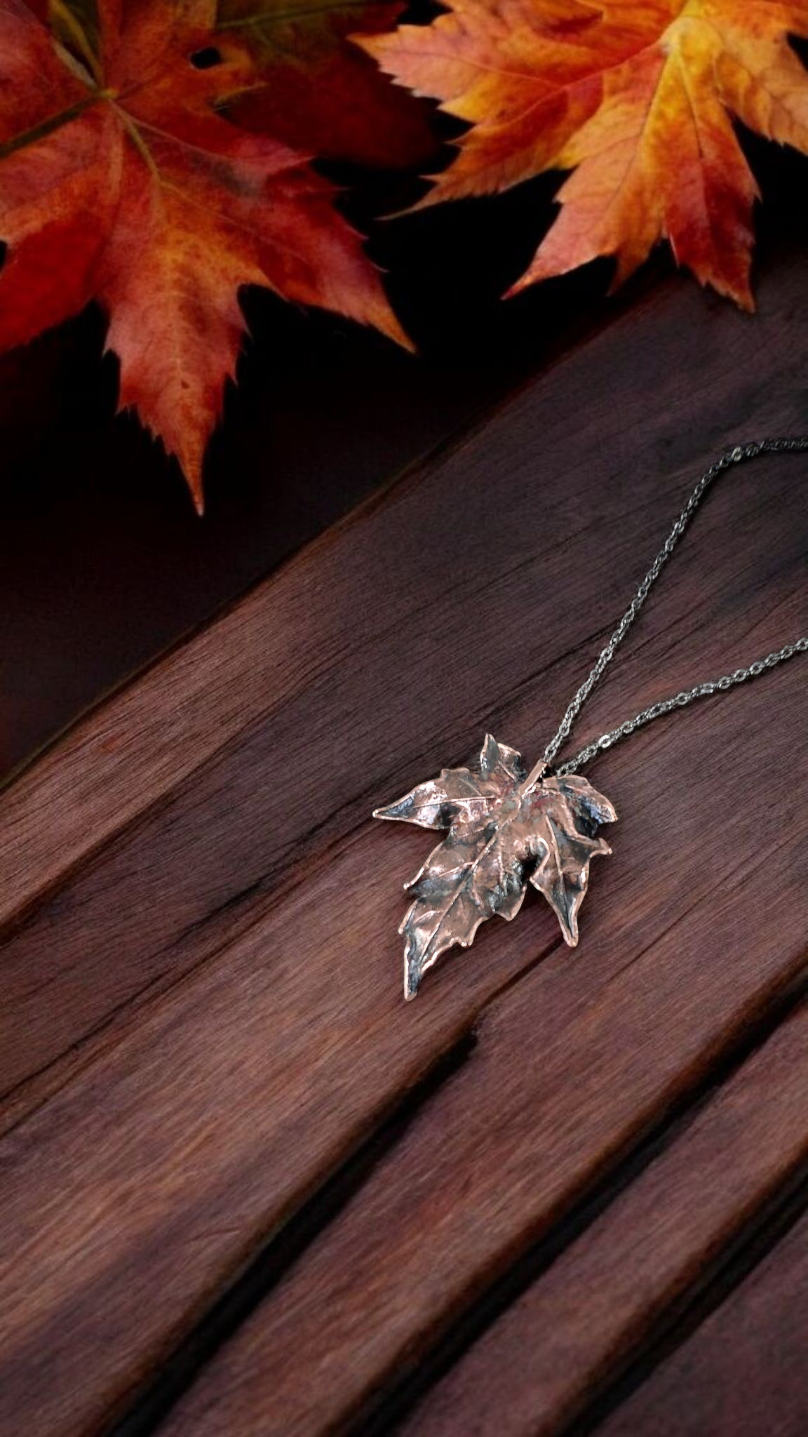Copper Pendant “Maple Shadow”