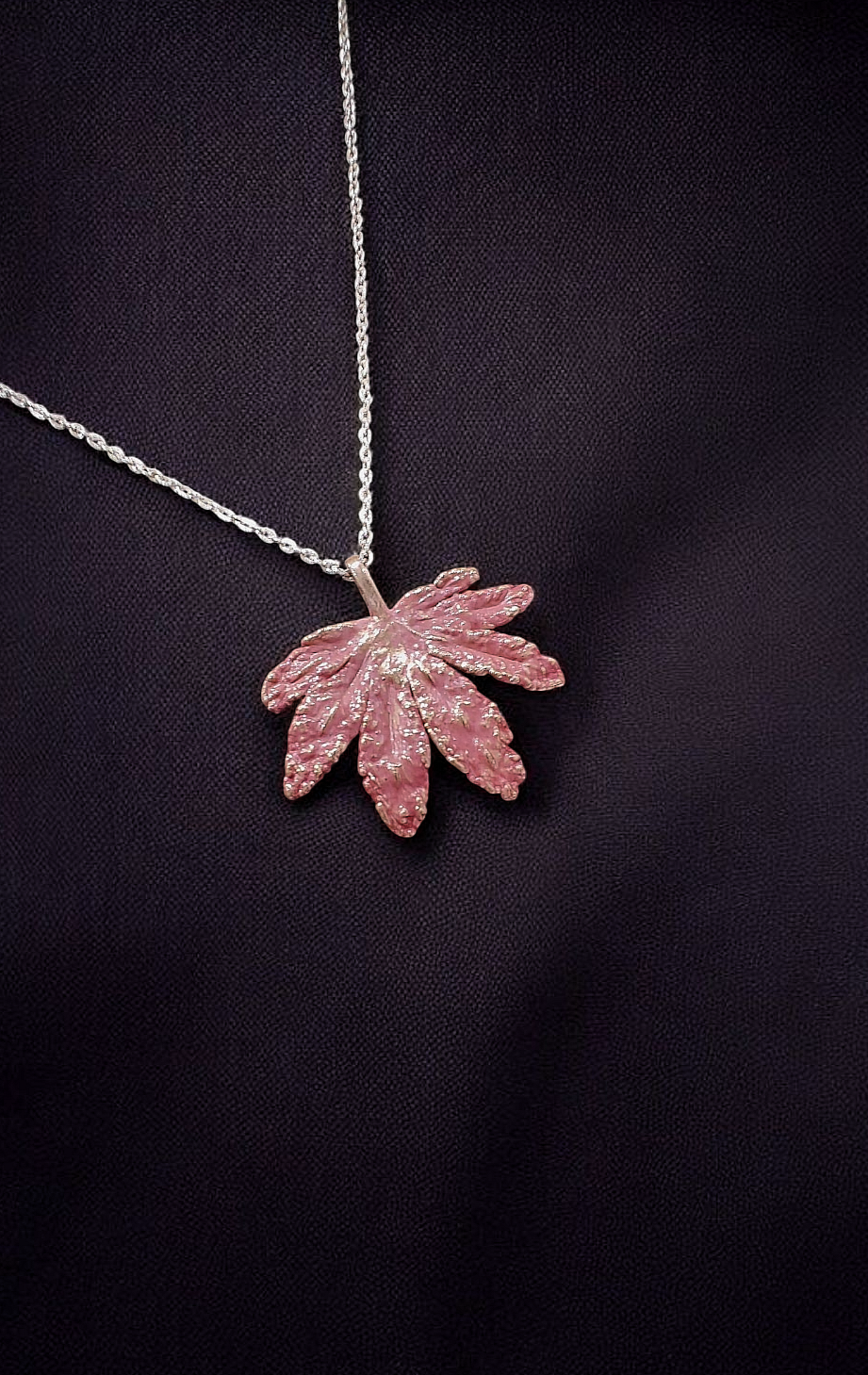 Copper Pendant “Coral Japanese Maple”
