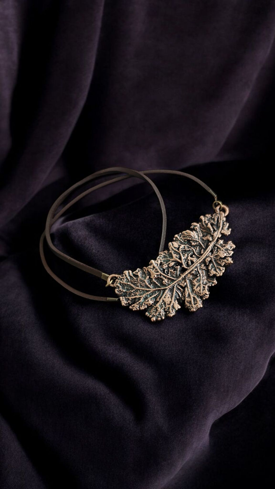 Copper Necklace "Forest Lichen"