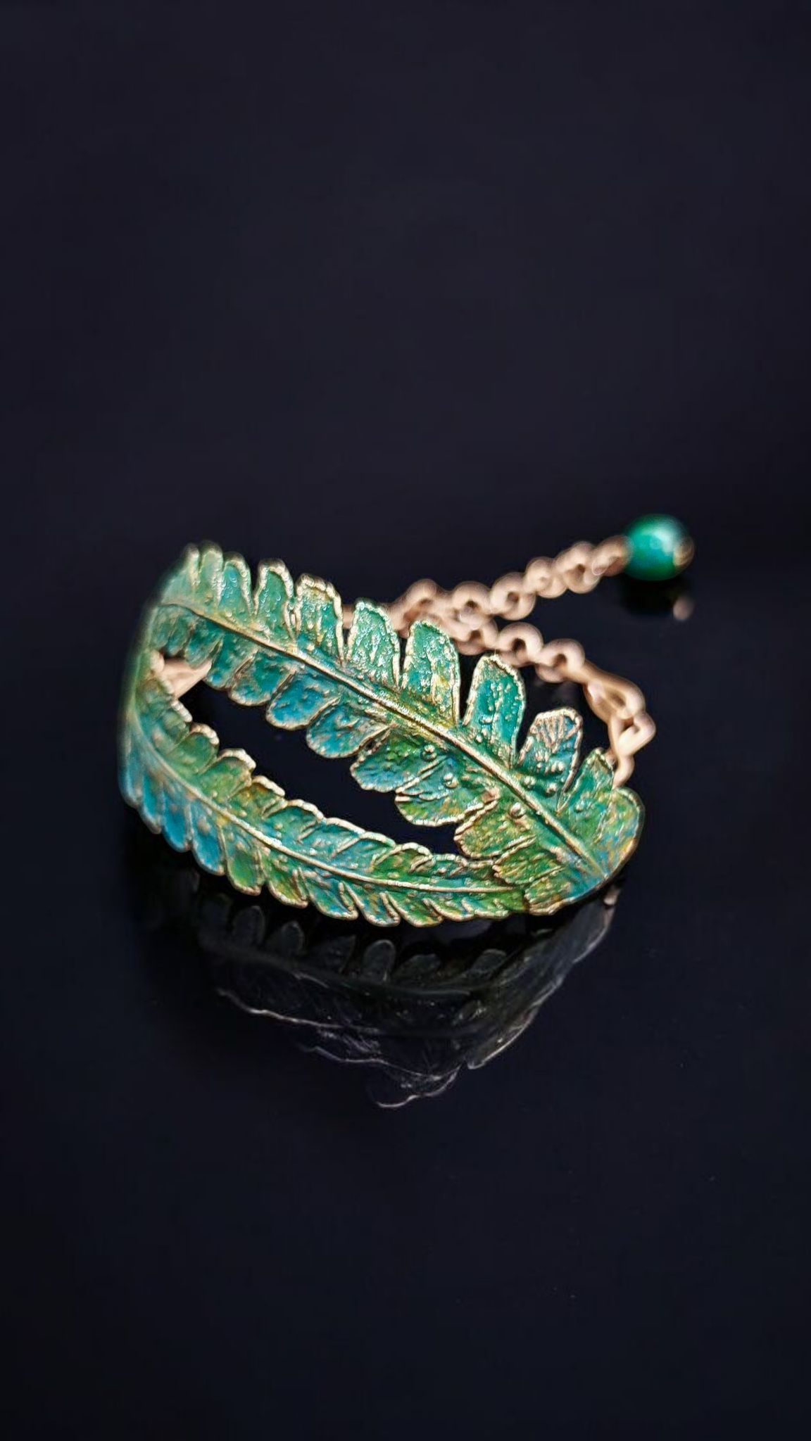 Dance of Spring — Copper Bracelet with Natural Agate Bead