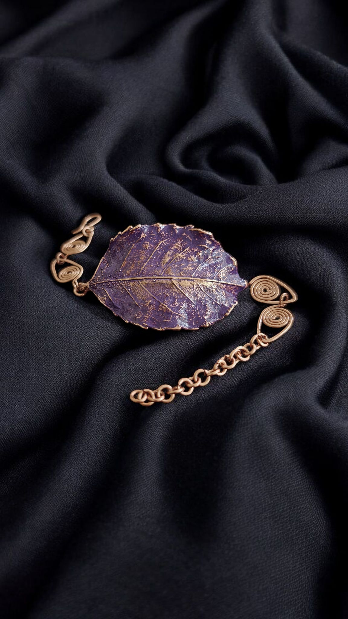 Lavender Currant Copper Bracelet