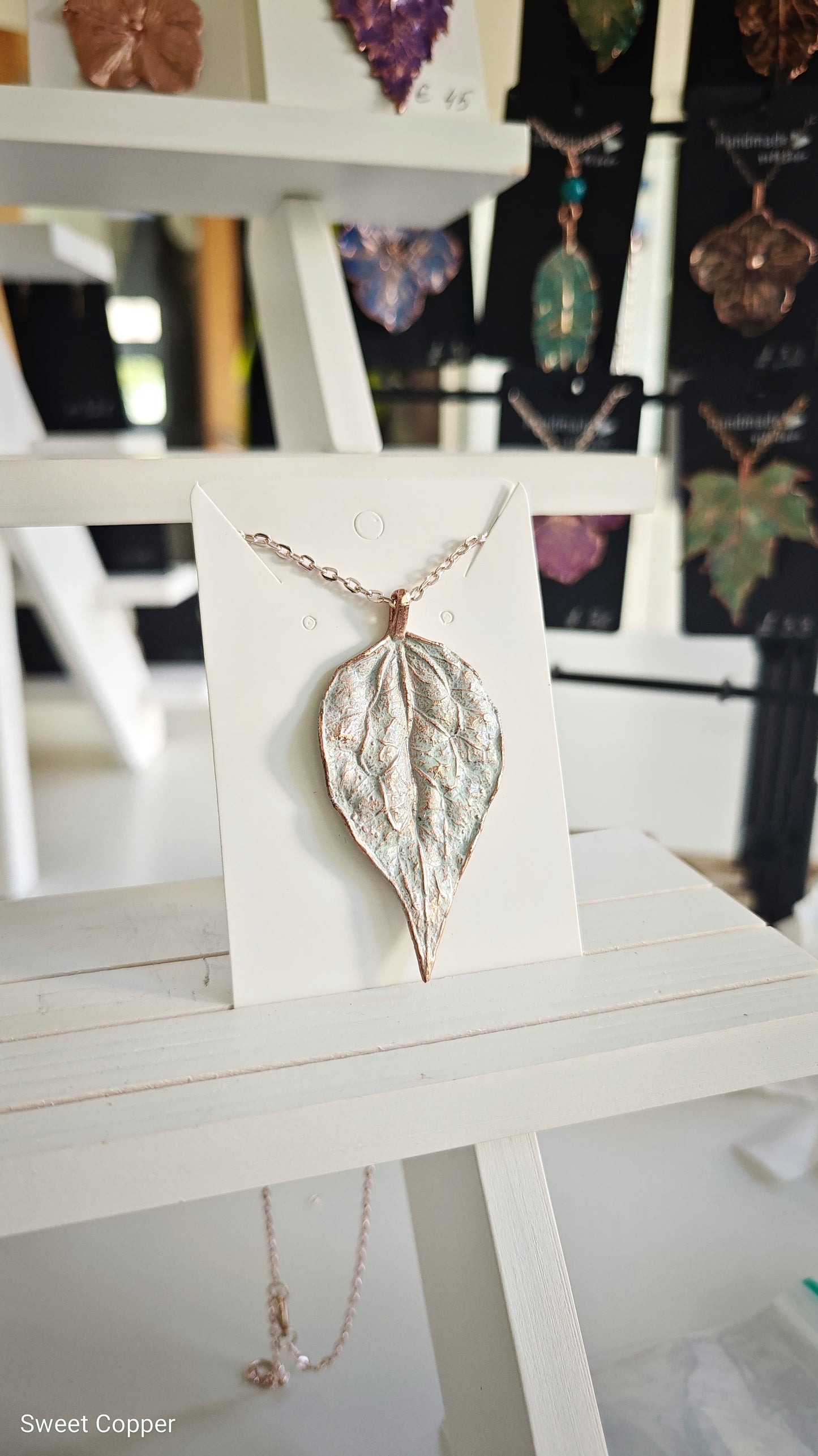 21 Copper Pendant “Clematis Leaf”