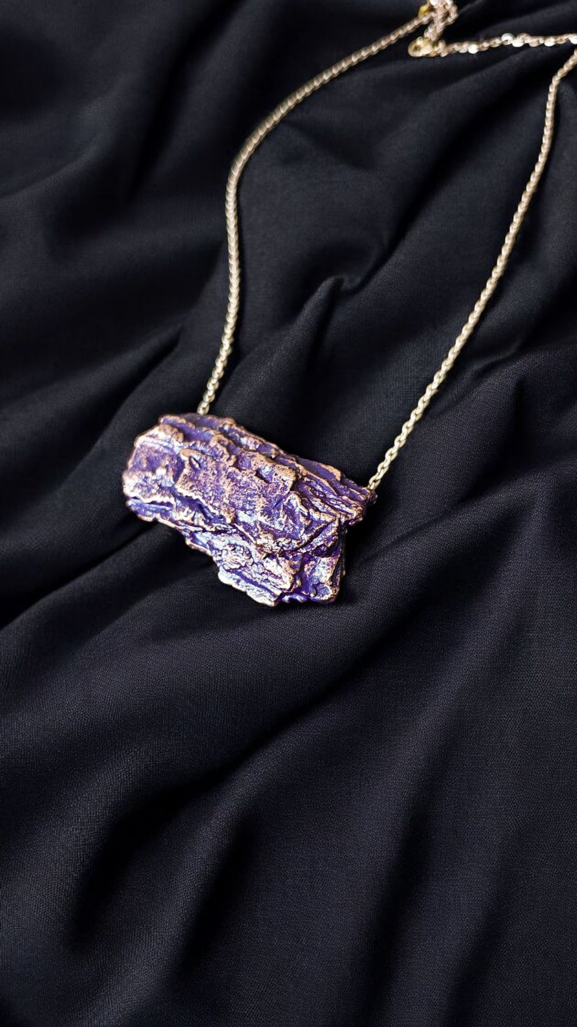Violet Tree Bark — Copper Pendant