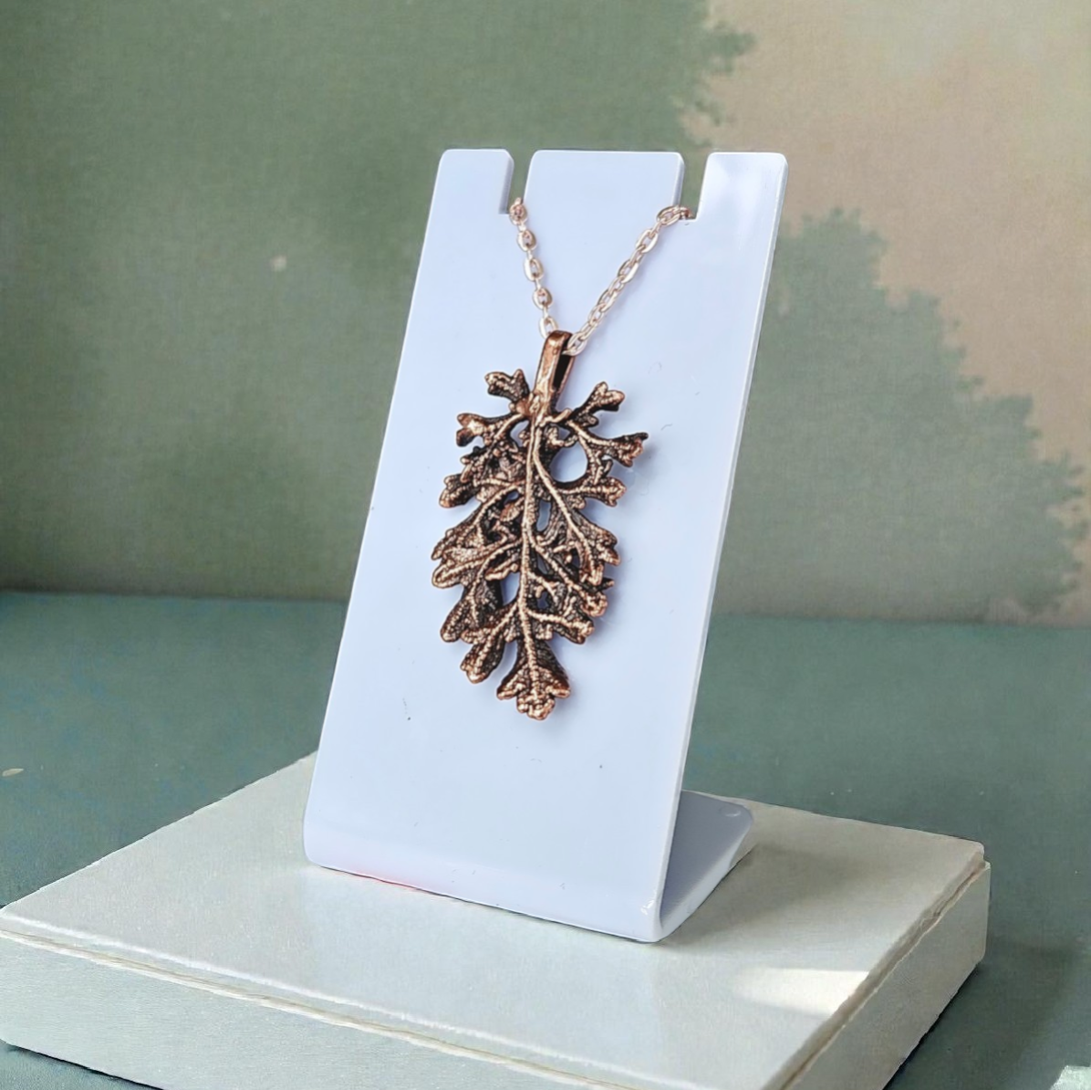 78 Curly Meadow Grass. Copper Pendant