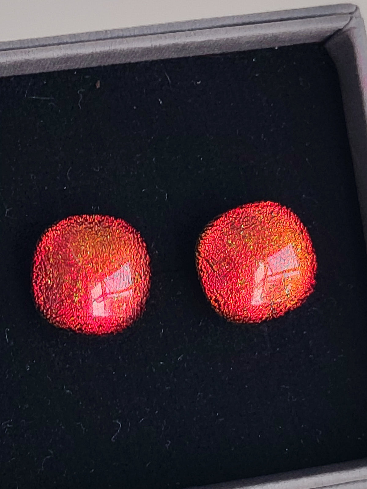 Fused Glass Dichroic Sterling Silver Studs