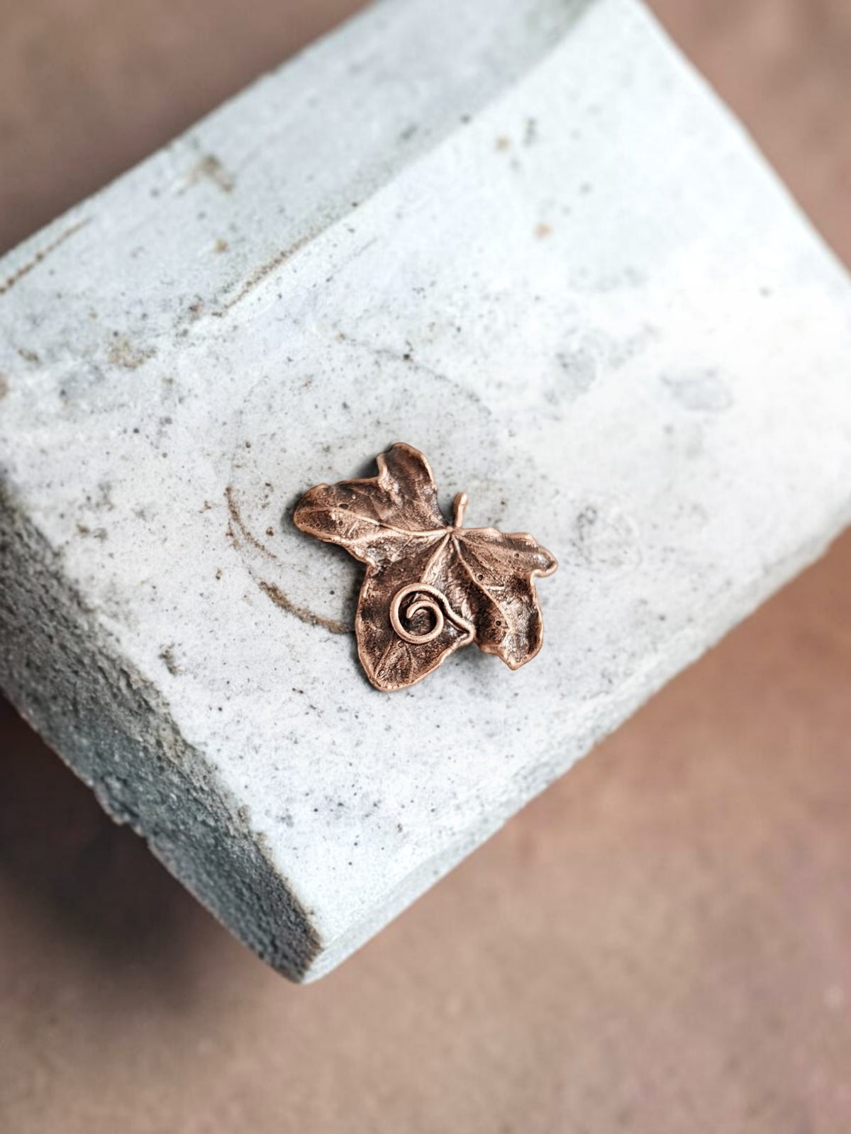 149. Ivy Leaf Brooch — Classic Copper Patina