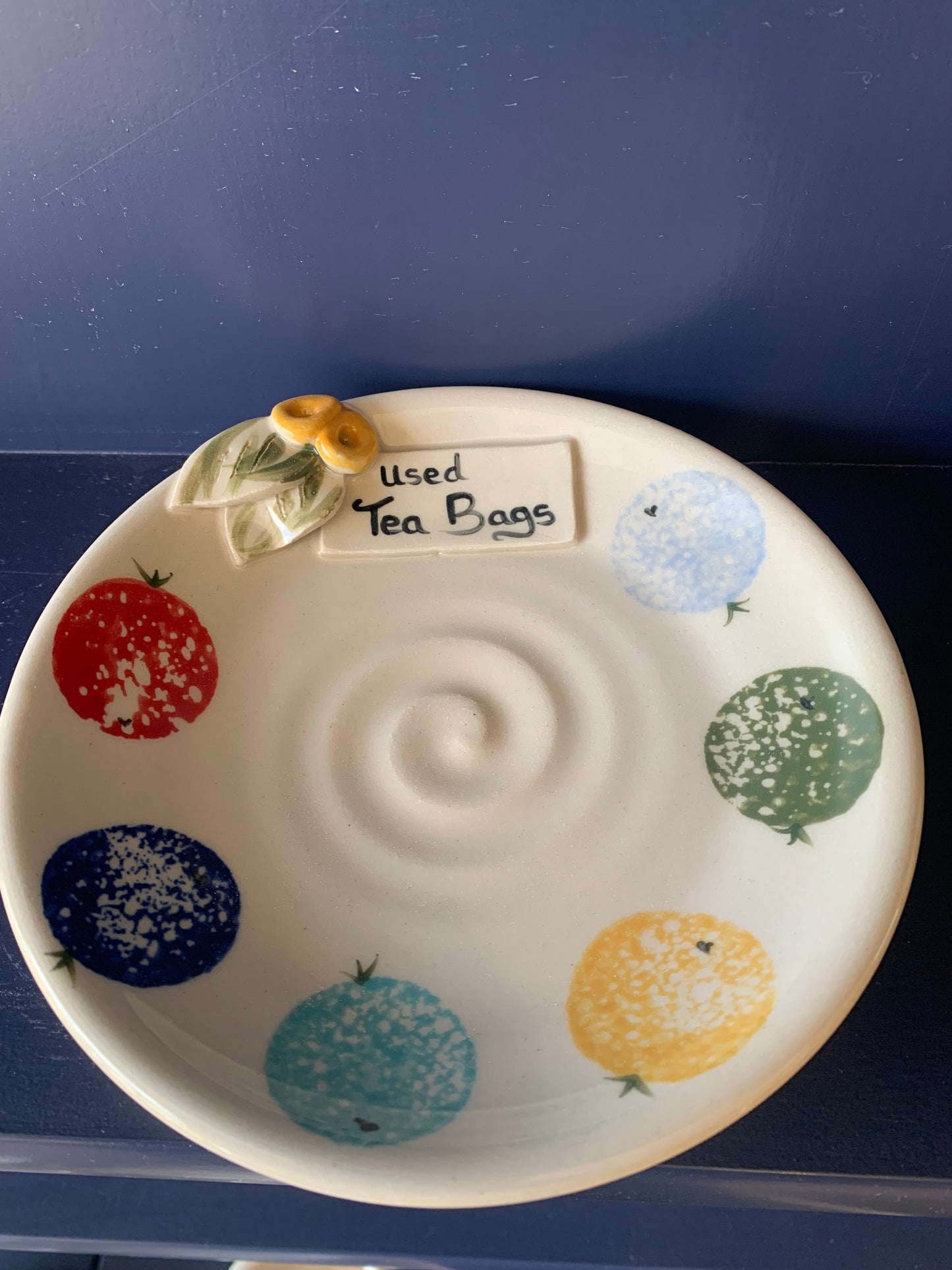Used Tea bag plate