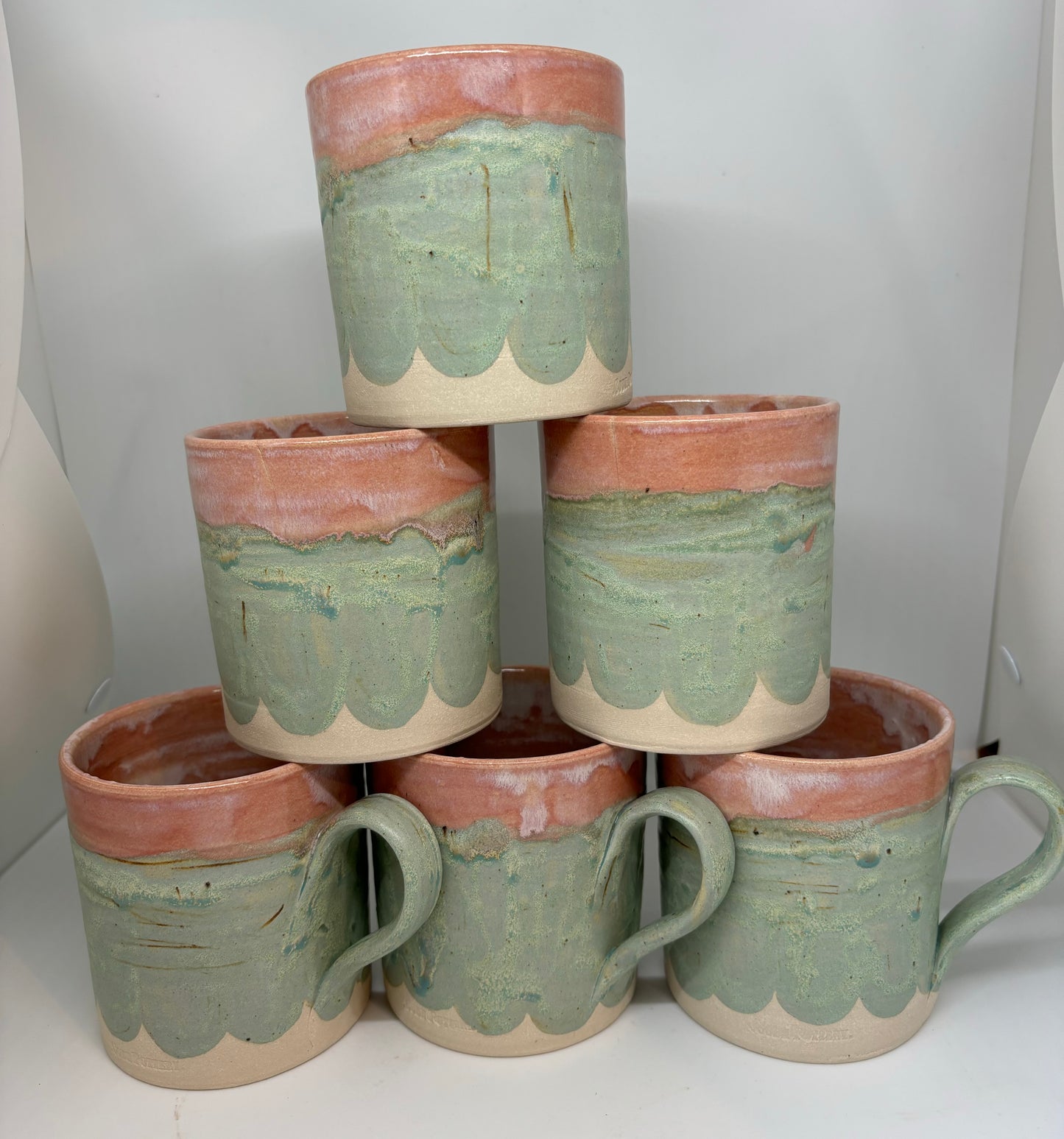 Scalloped Sunset Mugs