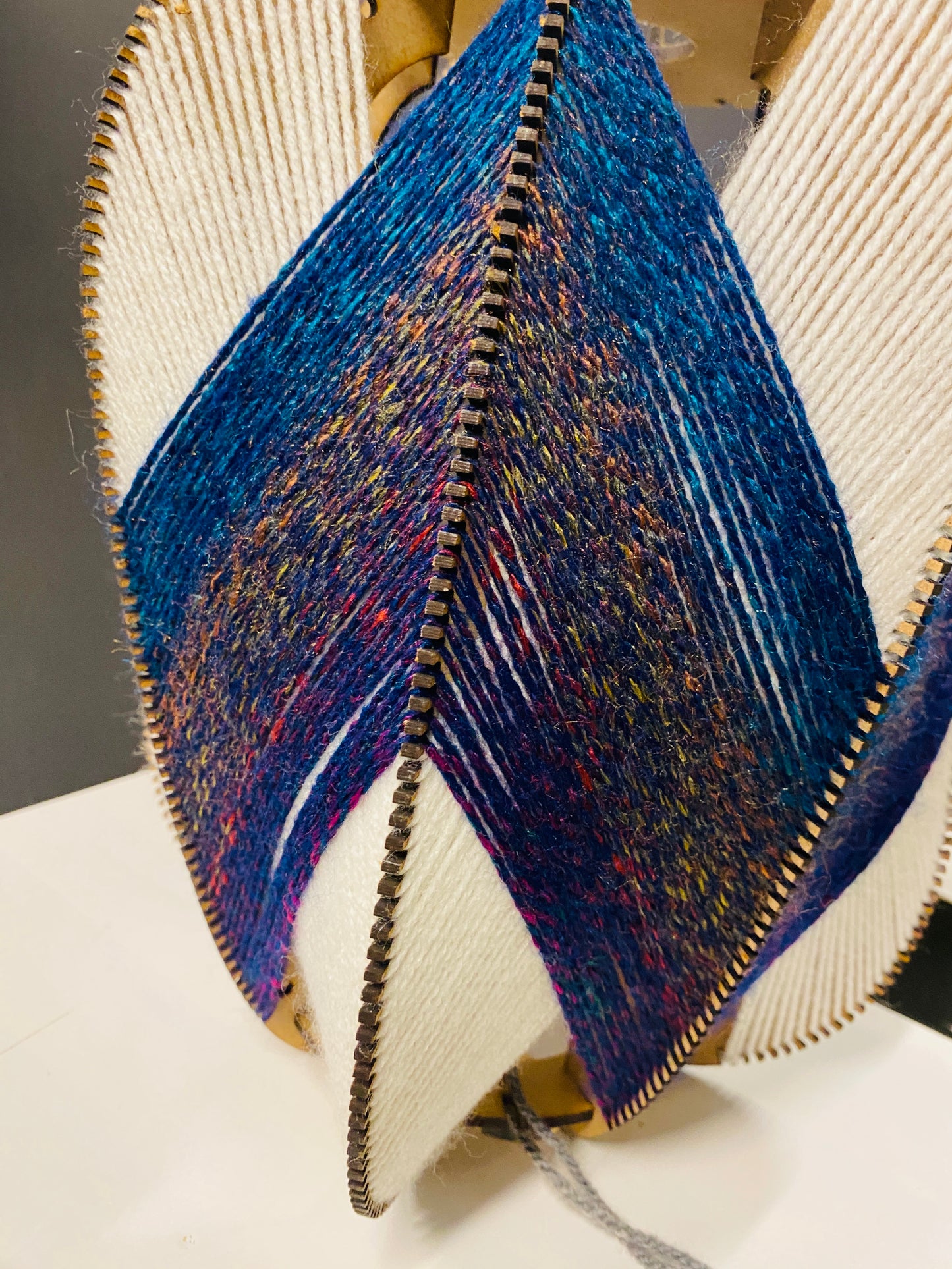 Dark Blue Aurora & Cream Lampshade