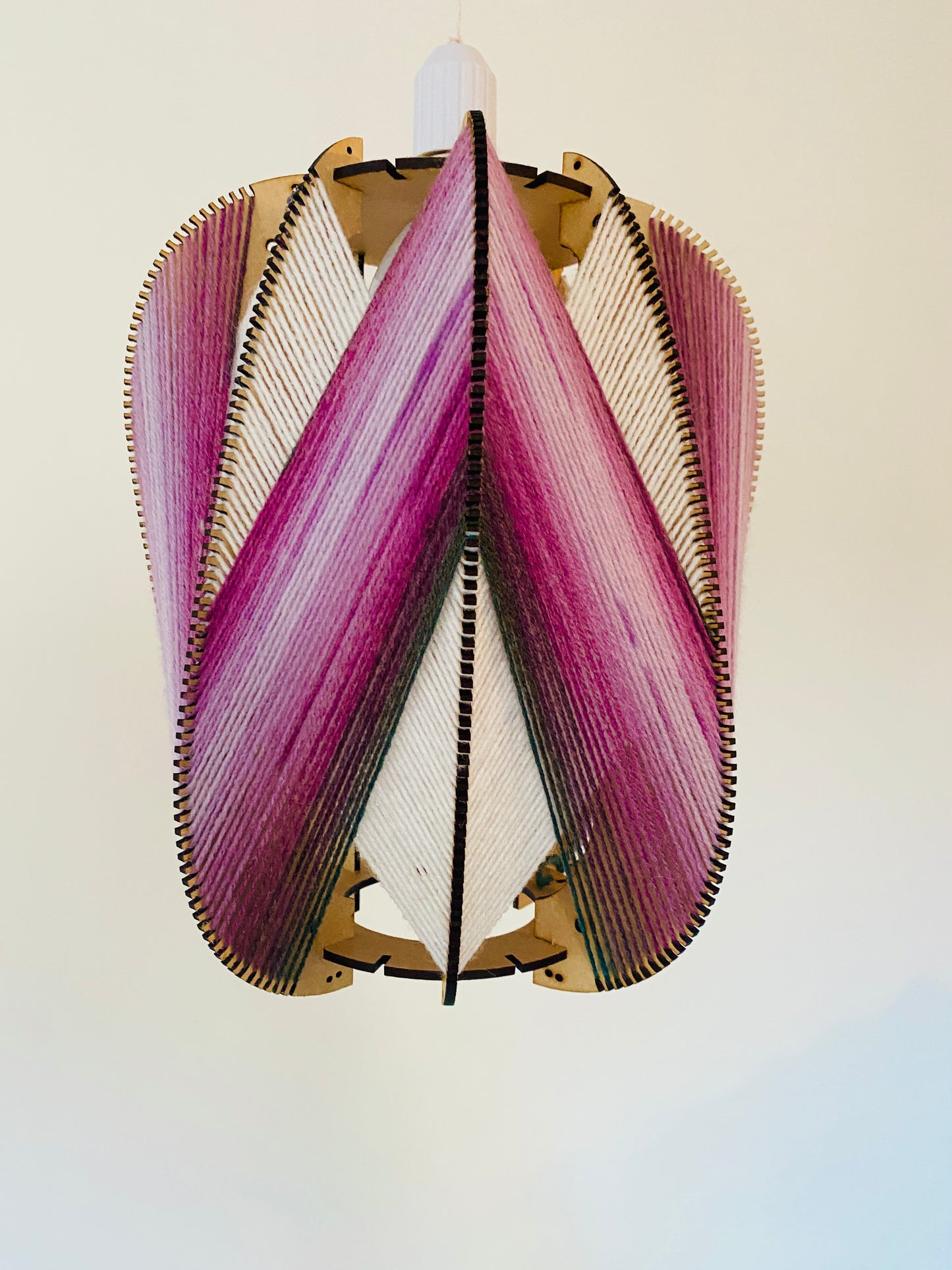 Pink Magnolia & Creamy White Lampshade