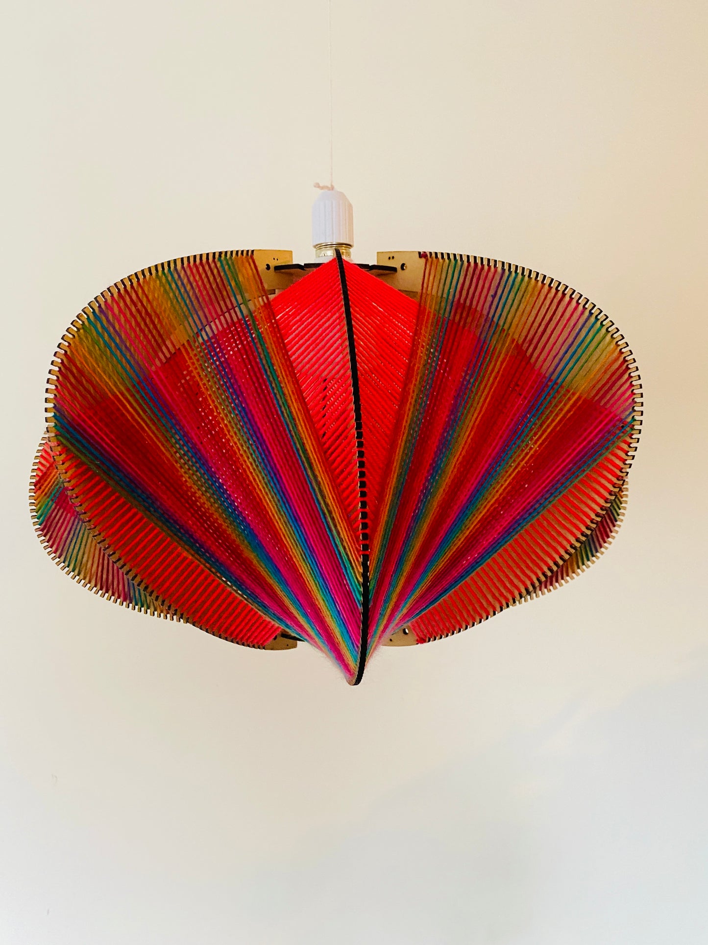 Nostalgic Rainbow and Vivid Coral Oval Lampshade