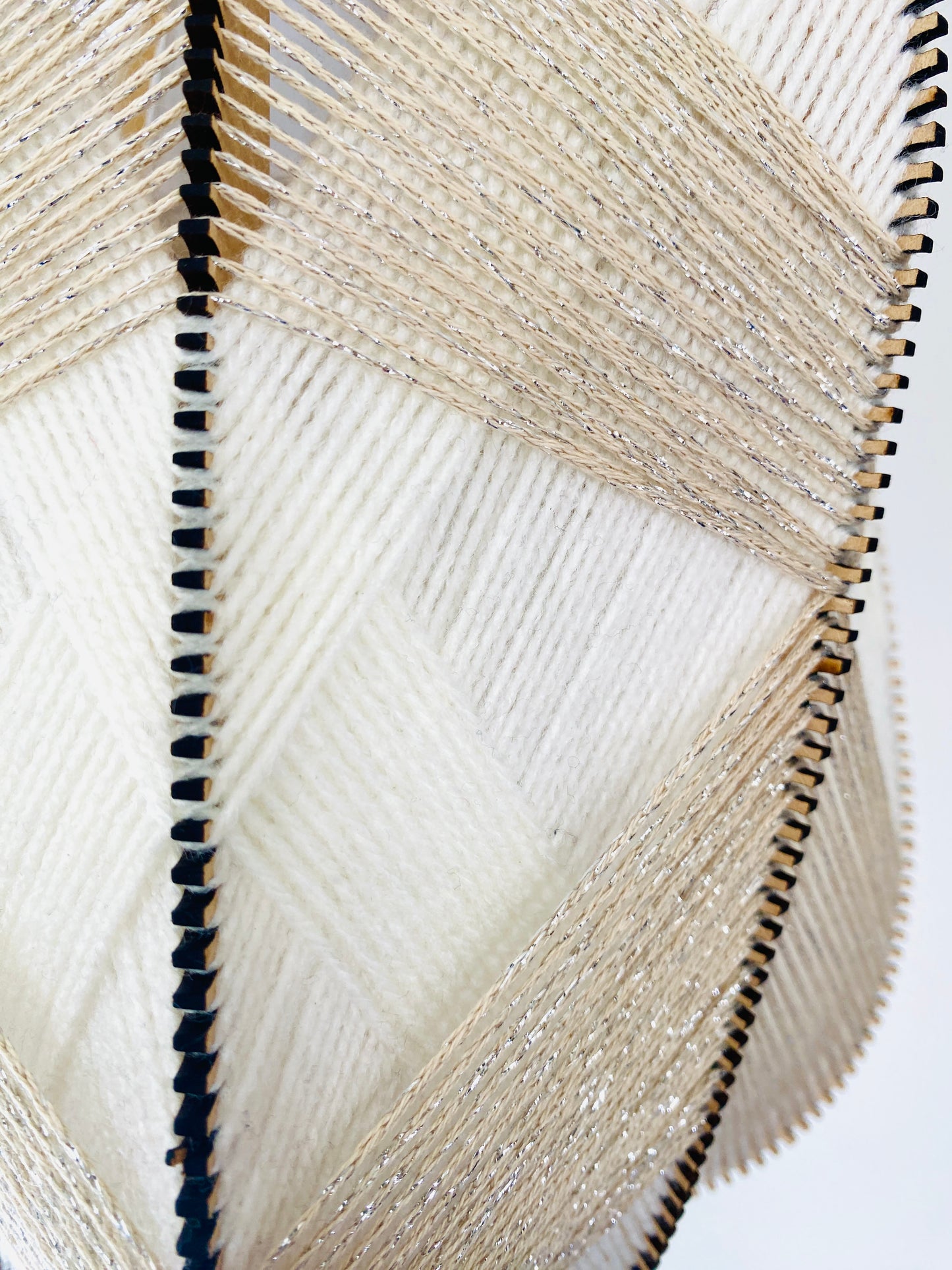 Shimmery Taupe & Creamy White Lampshade