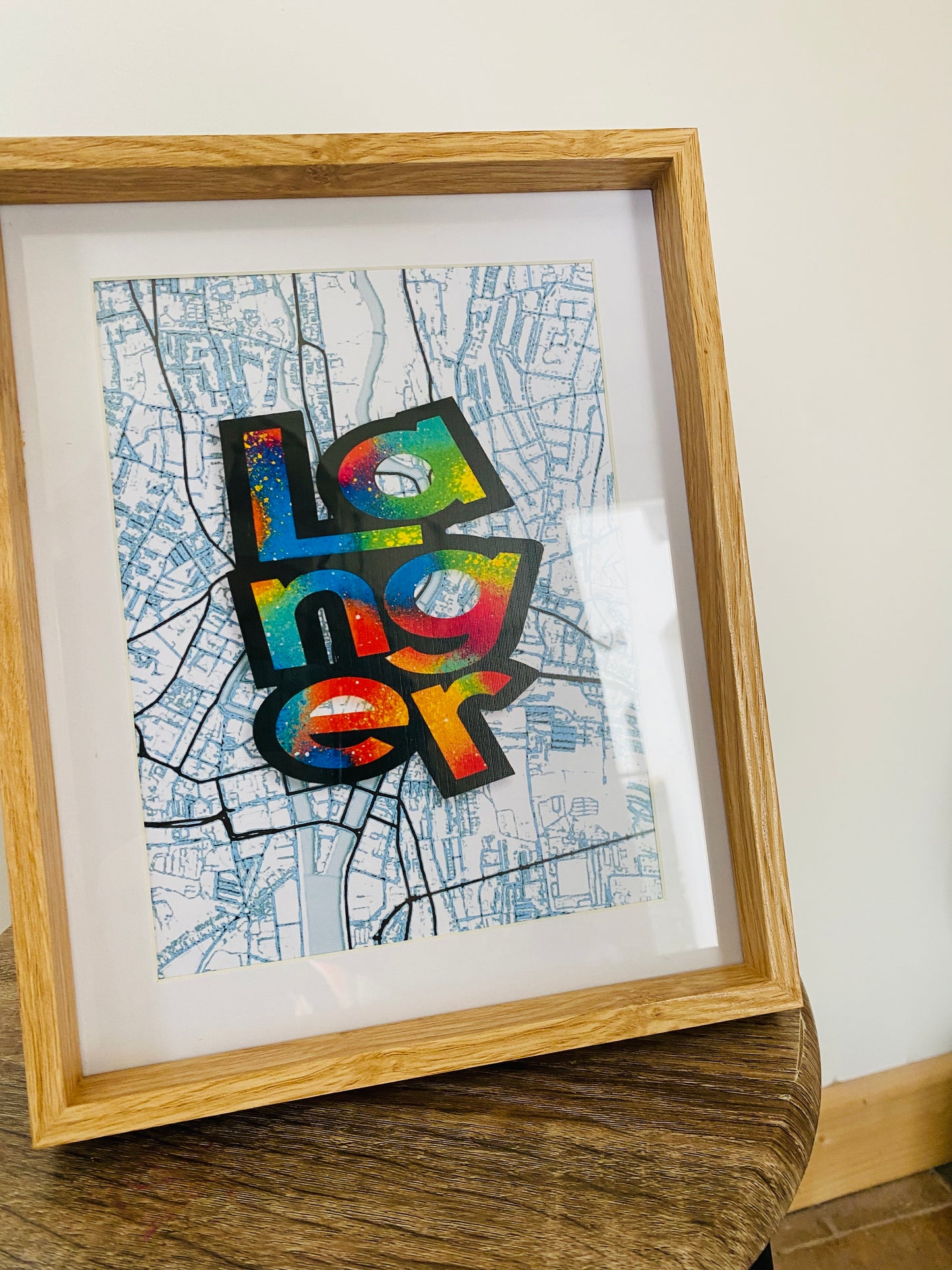 Langer - Framed Art Print of Cork Sayings with Cork City Map by Shady