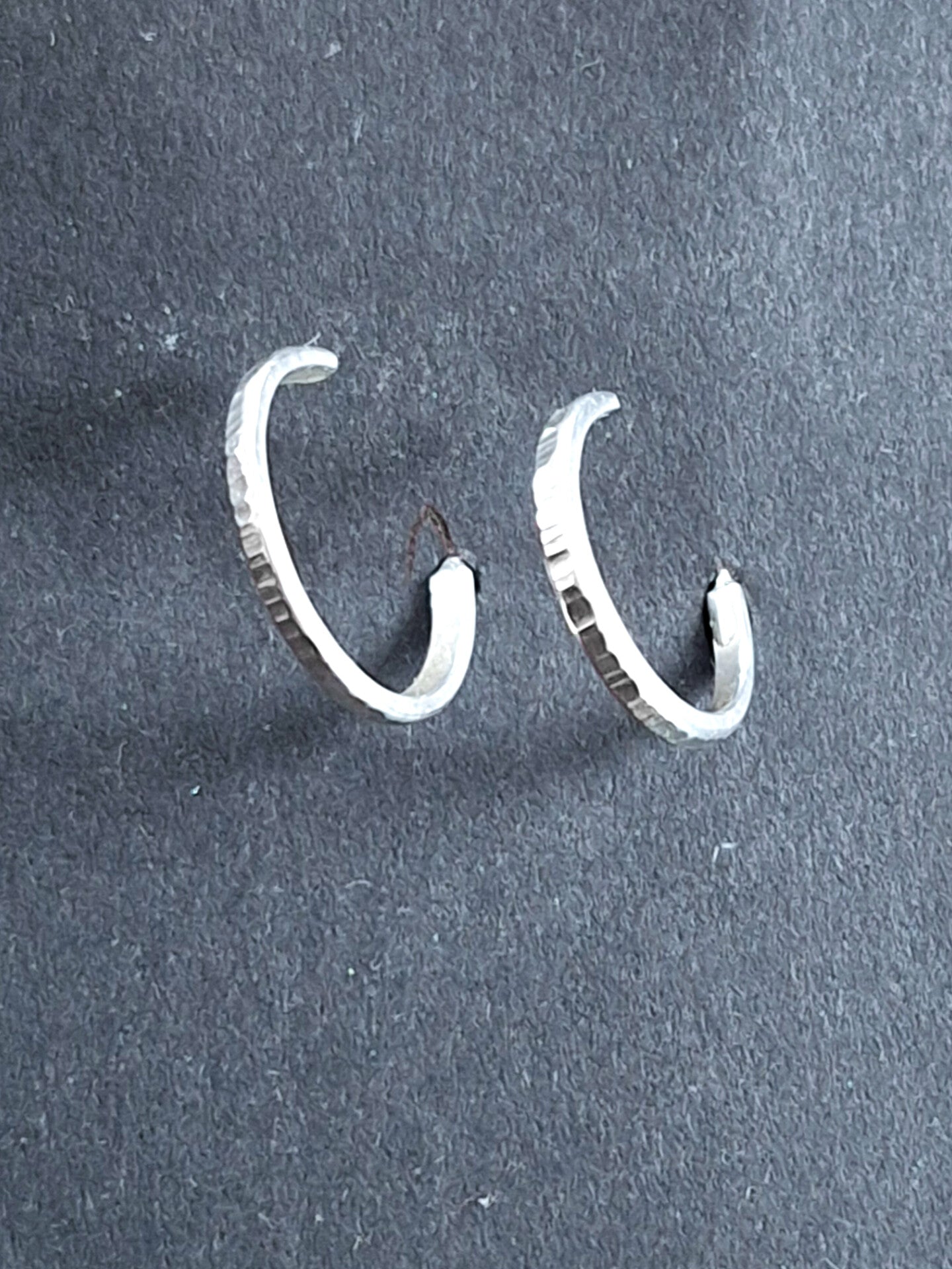 Hammered huggy hoops