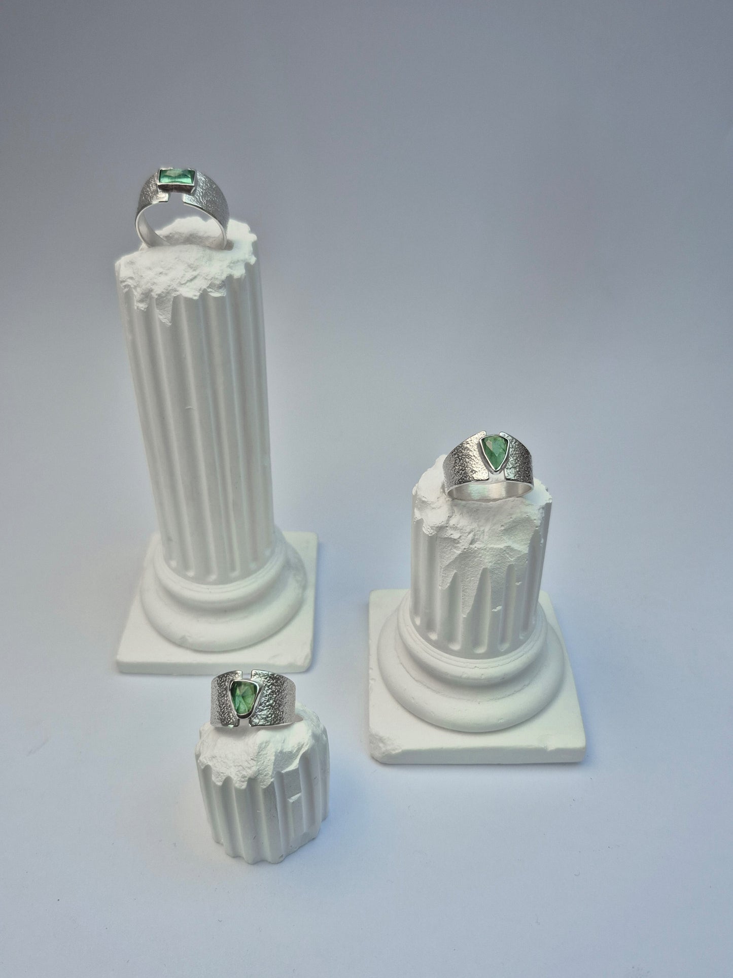 Tourmaline wide band ring