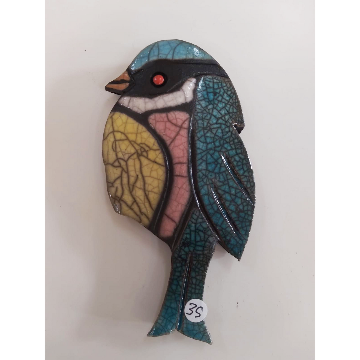 Raku Blue Tit