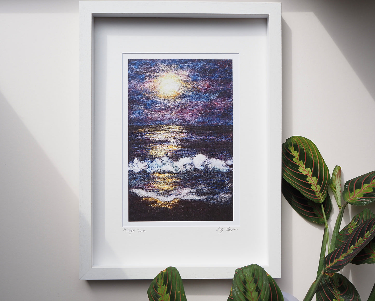 Midnight Waves (Print of Needle Felted Original)