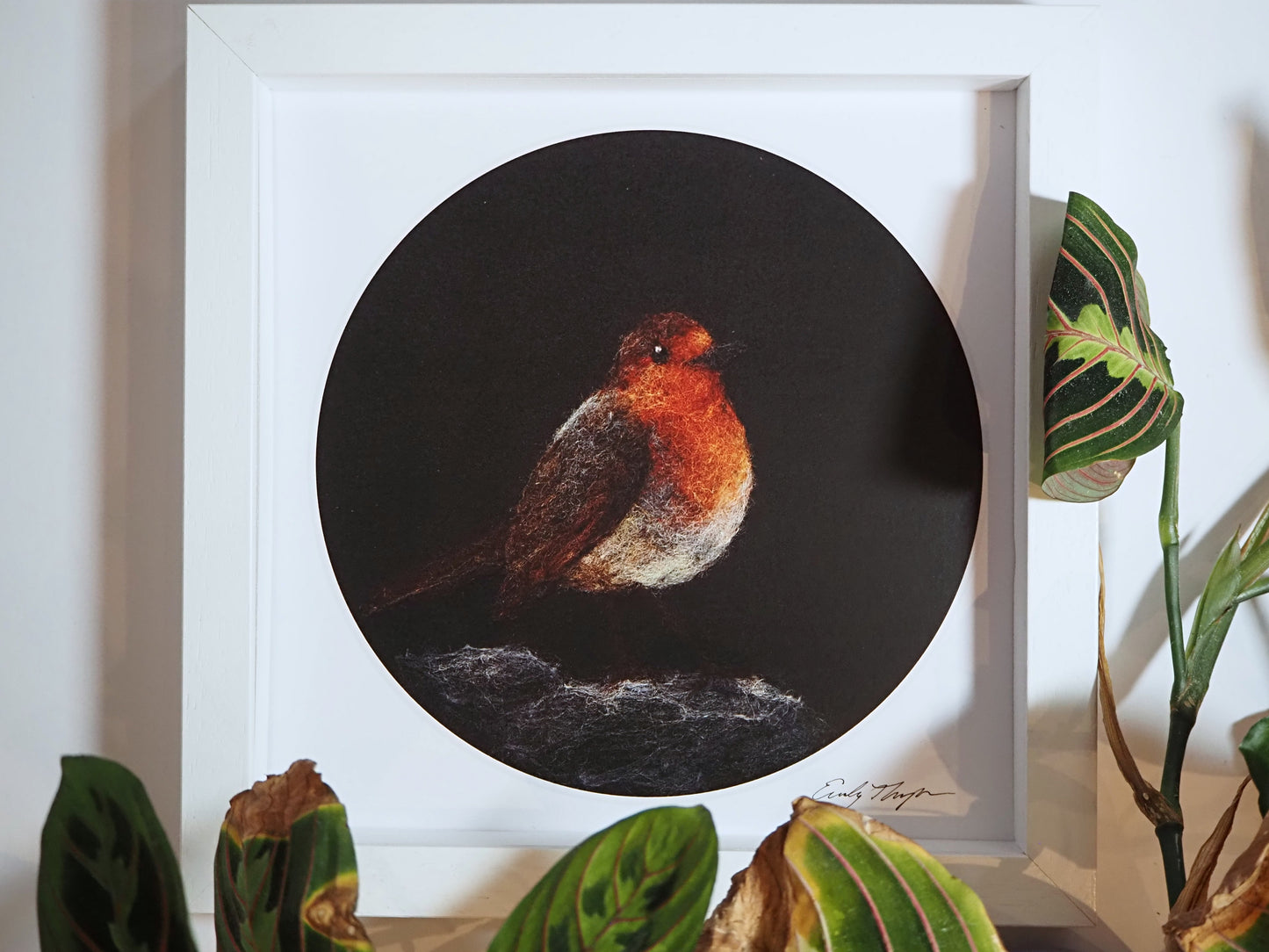 Robin Red Breast (Print of Needle Felted Original)