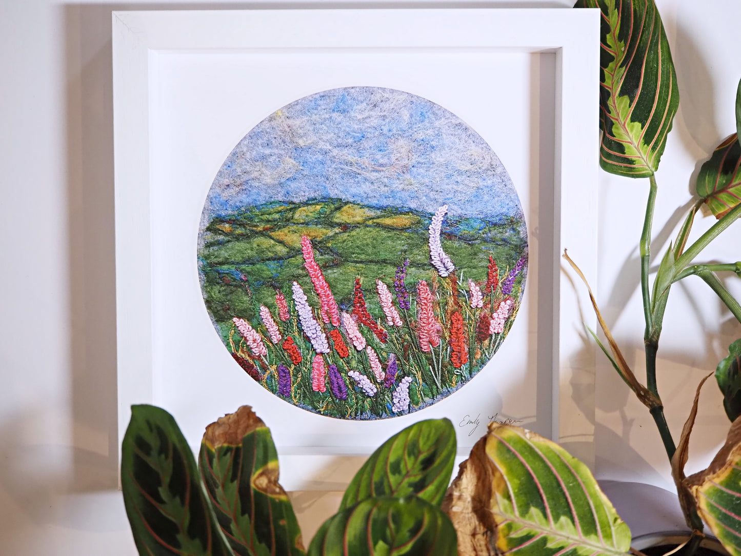 Field of Flowers (Print of Needle Felted Original)