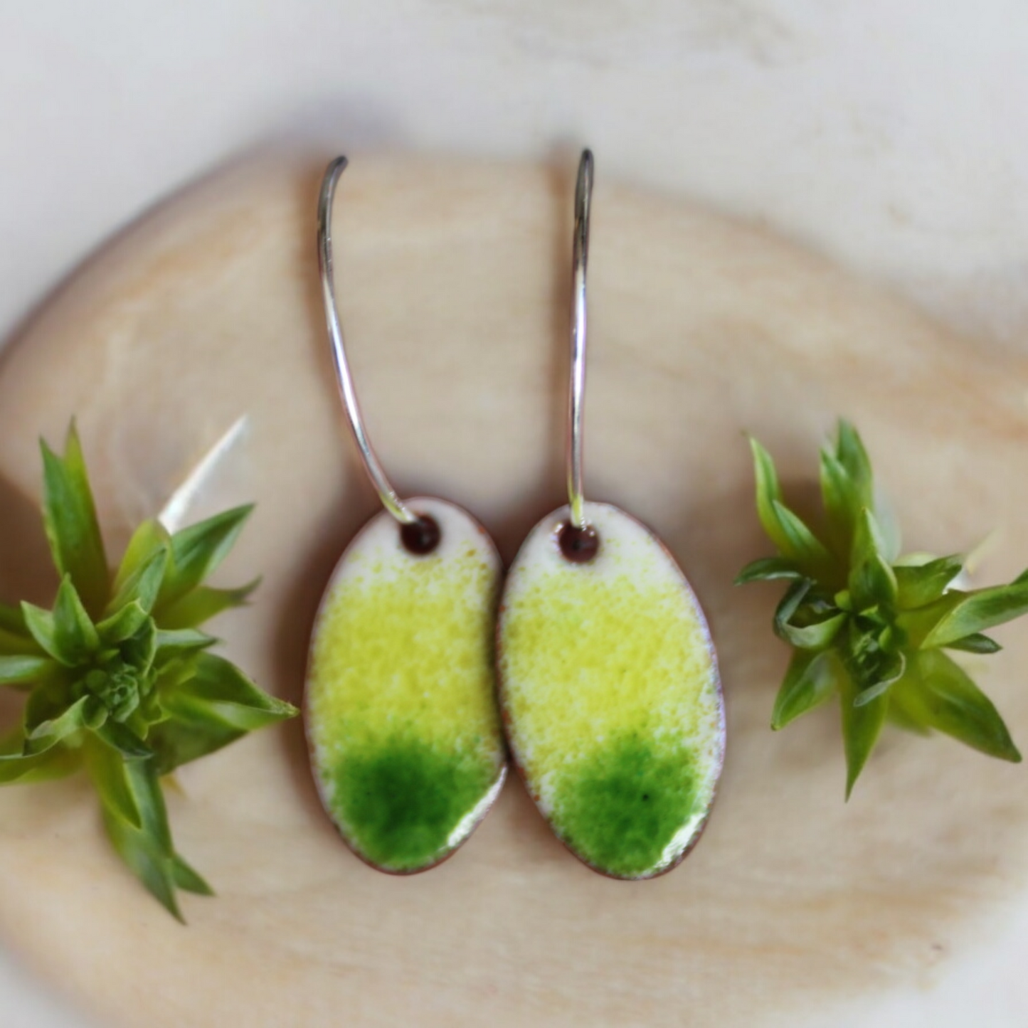 Lime Ombre Mini Hoops