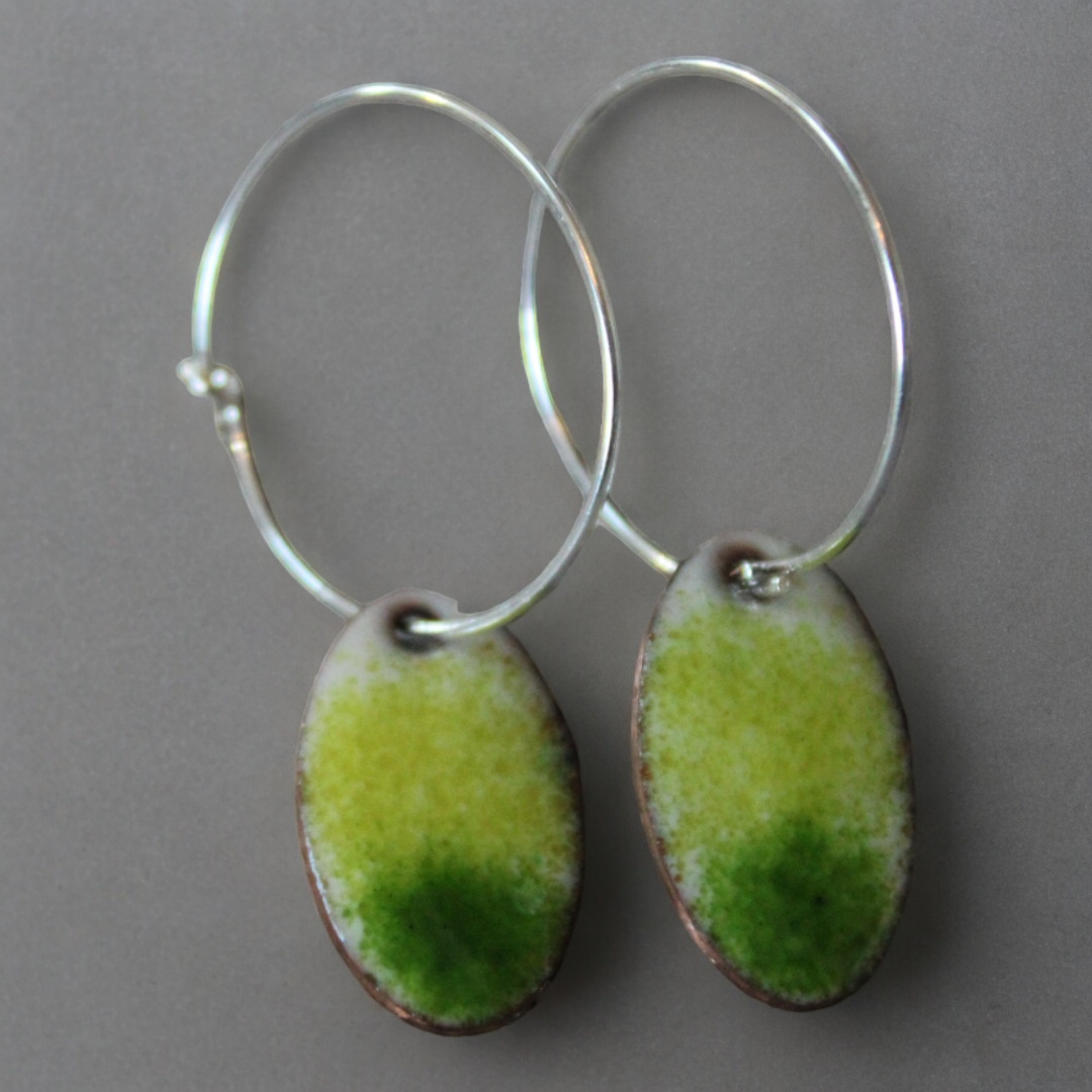 Lime Ombre Mini Hoops