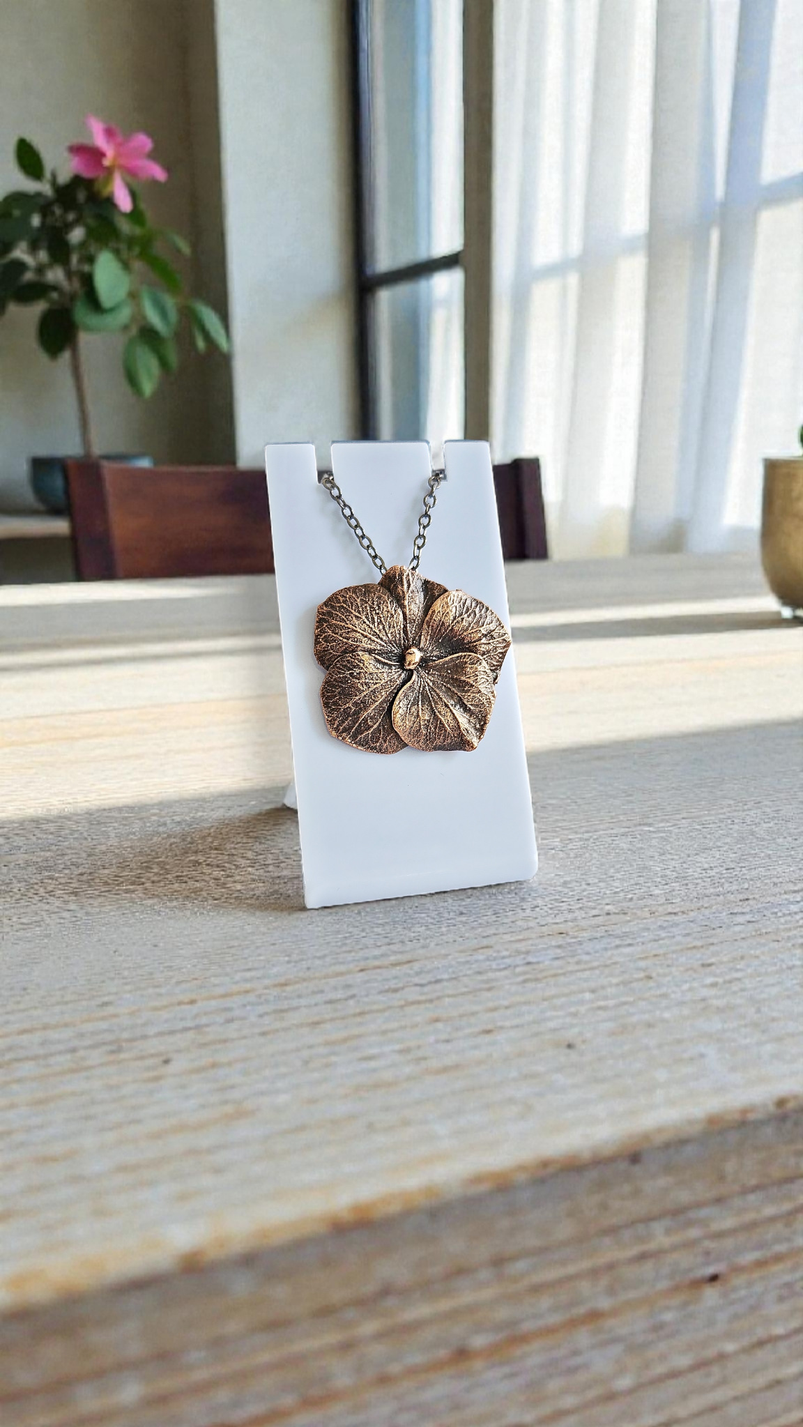 35 Copper Pendant — Hydrangea Flower