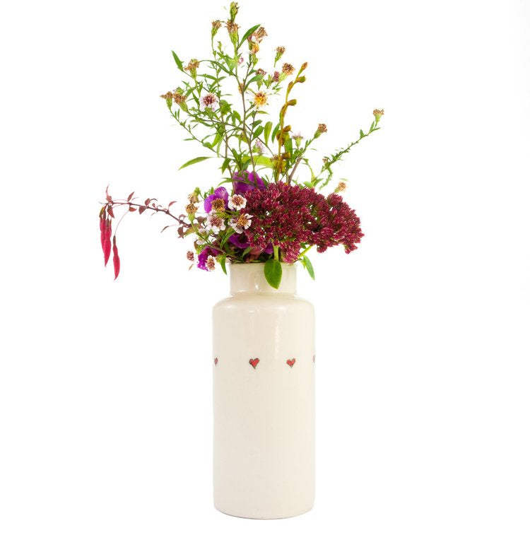 Ceramic Vase Round 3 Heart Design