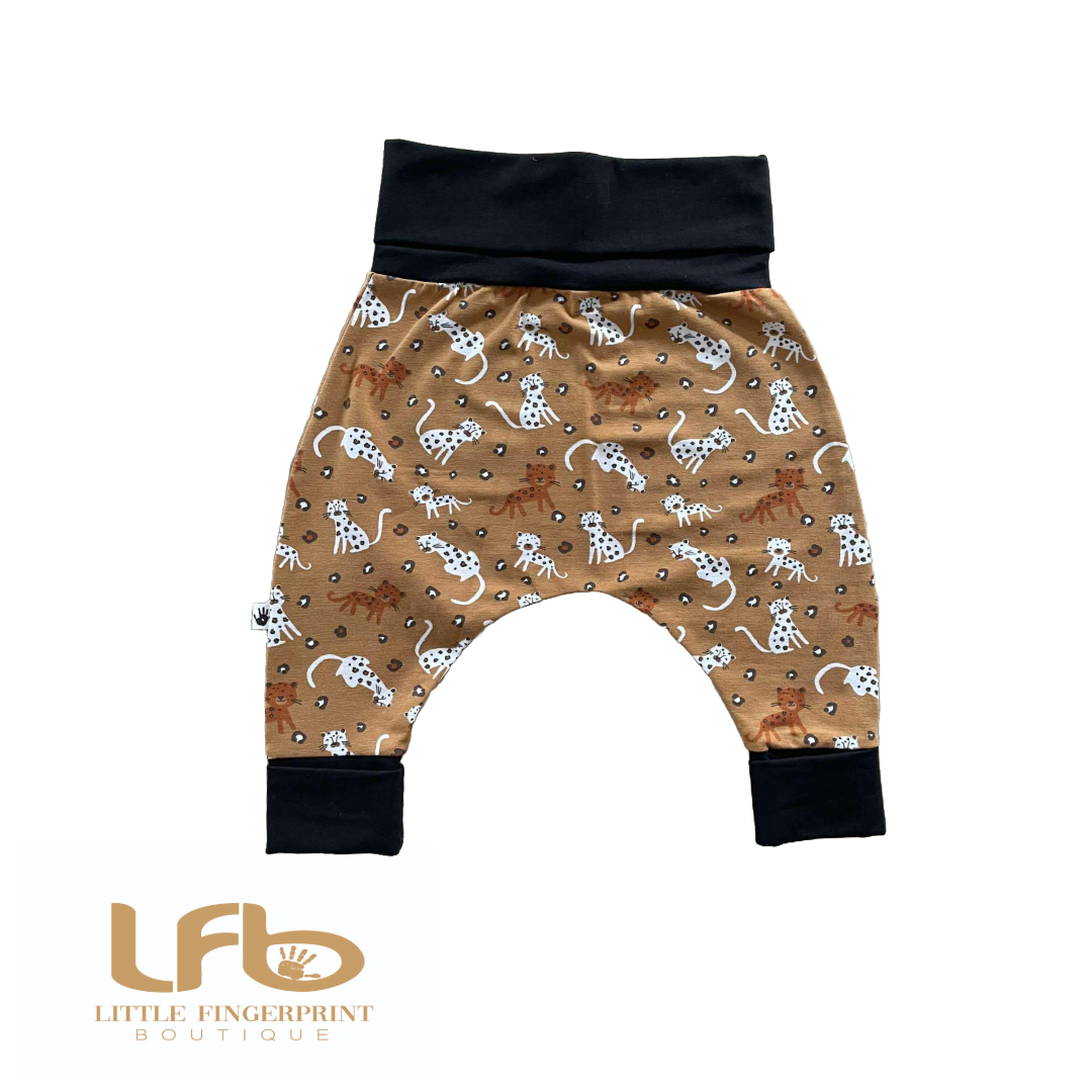 Baby Panther - Handmade "Grow with Me" Baby Harem Pants – Adjustable, Comfy & Durable