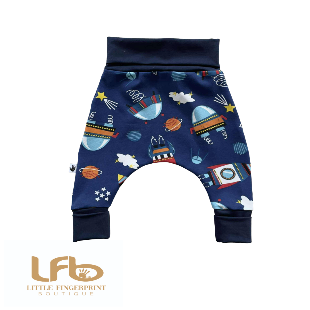 Space "Grow with Me" Baby Harem Pants – Adjustable, Comfy & Durable