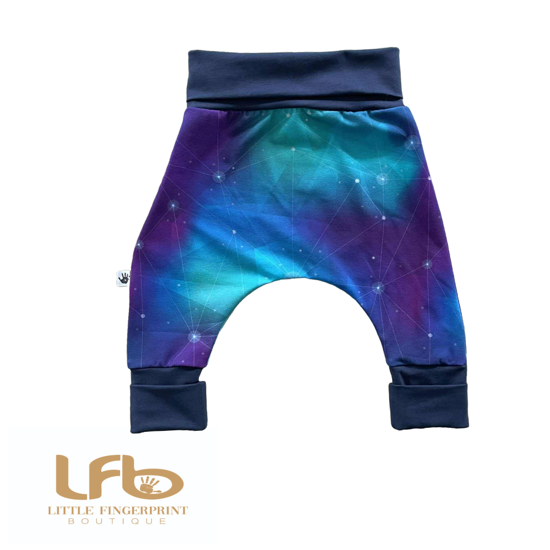 Galaxy - Handmade "Grow with Me" Baby Harem Pants – Adjustable, Comfy & Durable