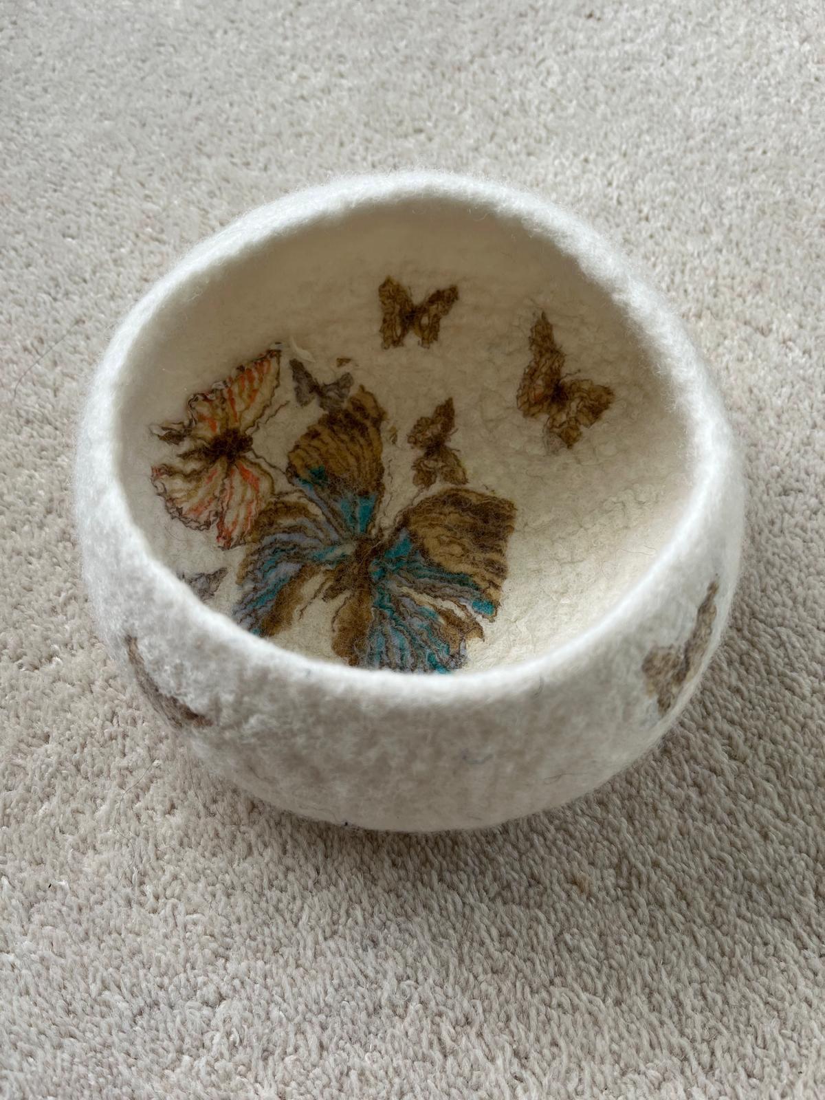 Felted bawl butterflies