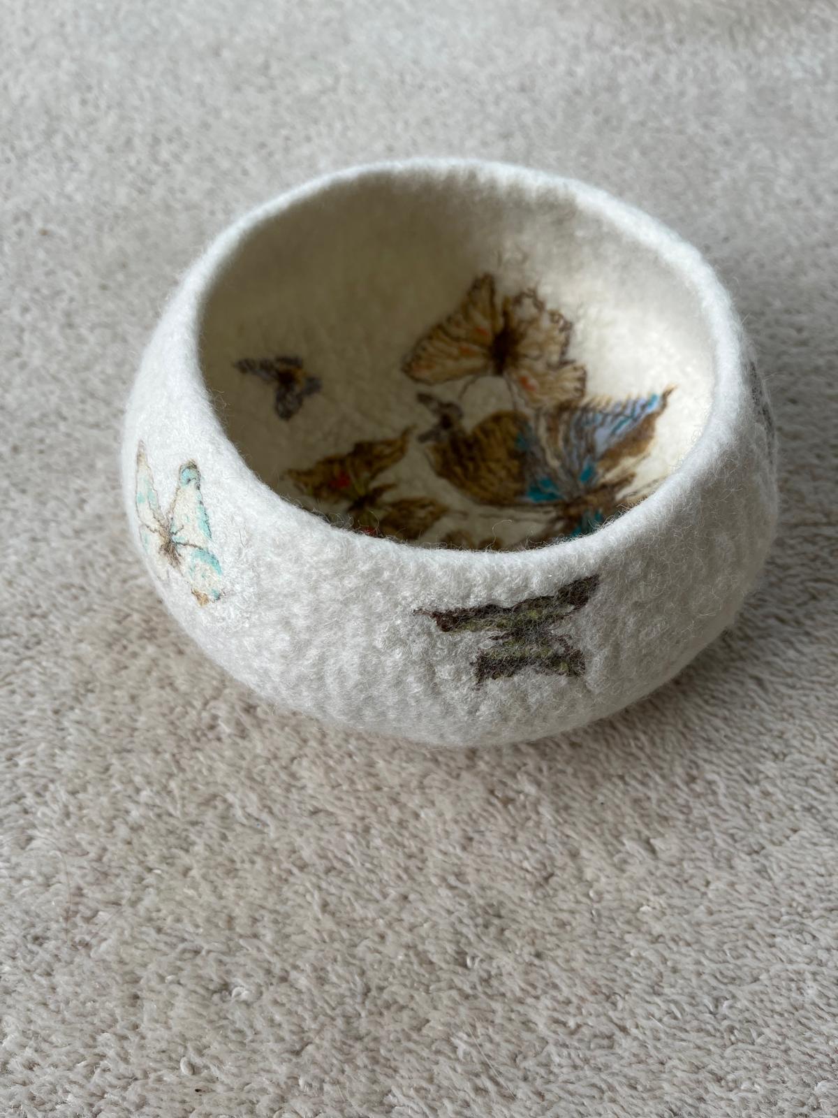 Felted bawl butterflies