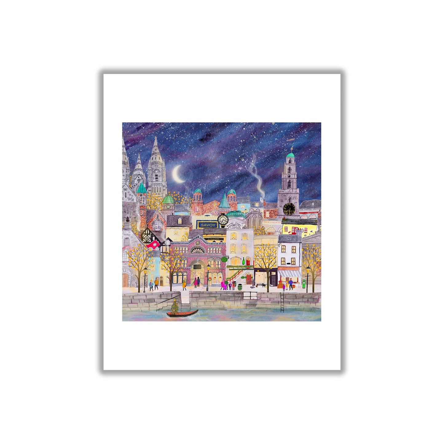 Under the Stars Cork City 40 X 40cm Fine Art Print