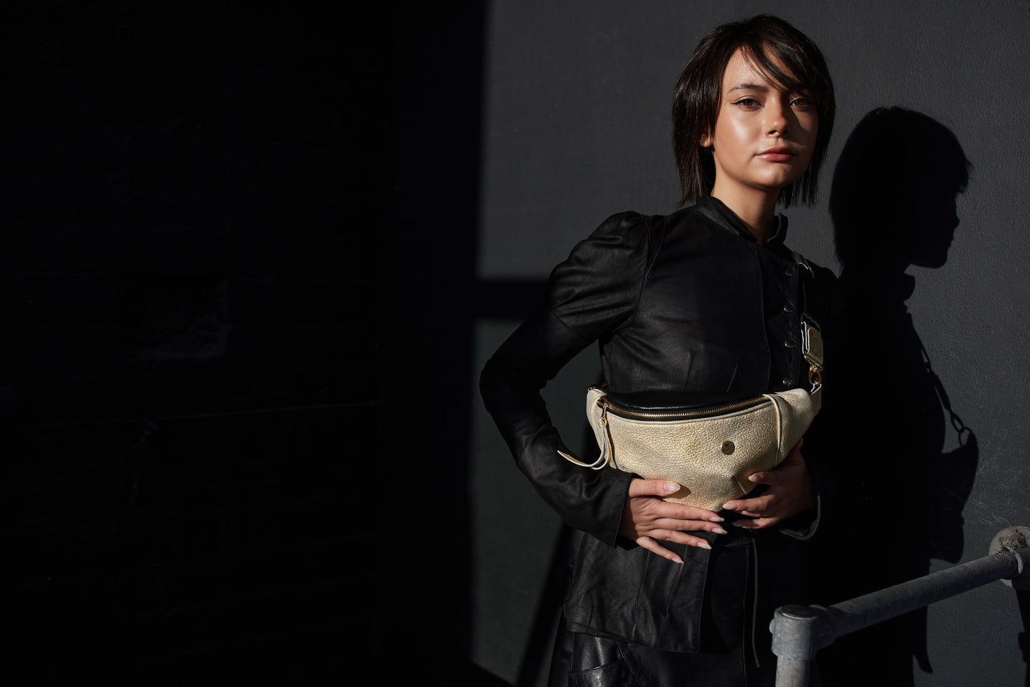 Twinkle Pop Gold Bum bag – Metallic Deer Leather, Limited Edition