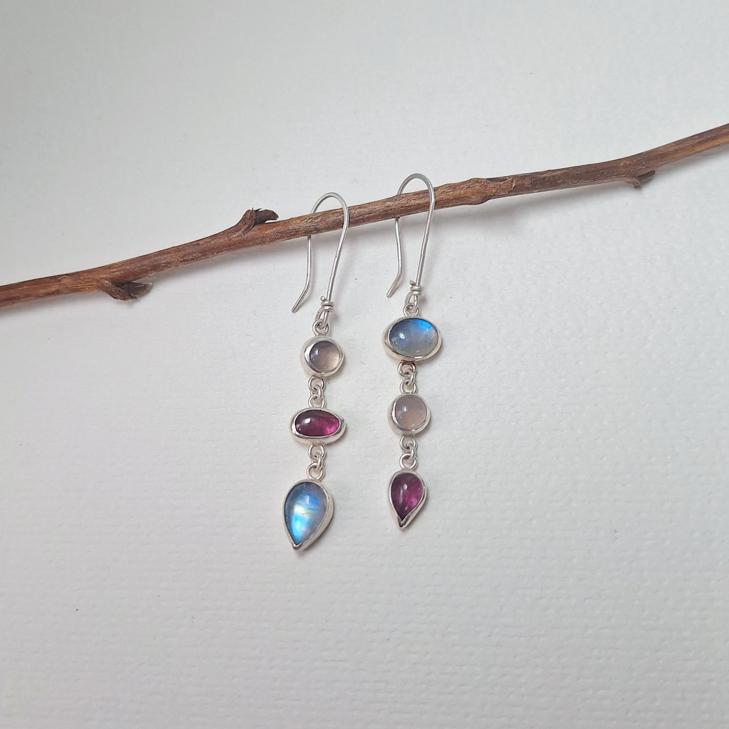 Multi stone dangle earrings