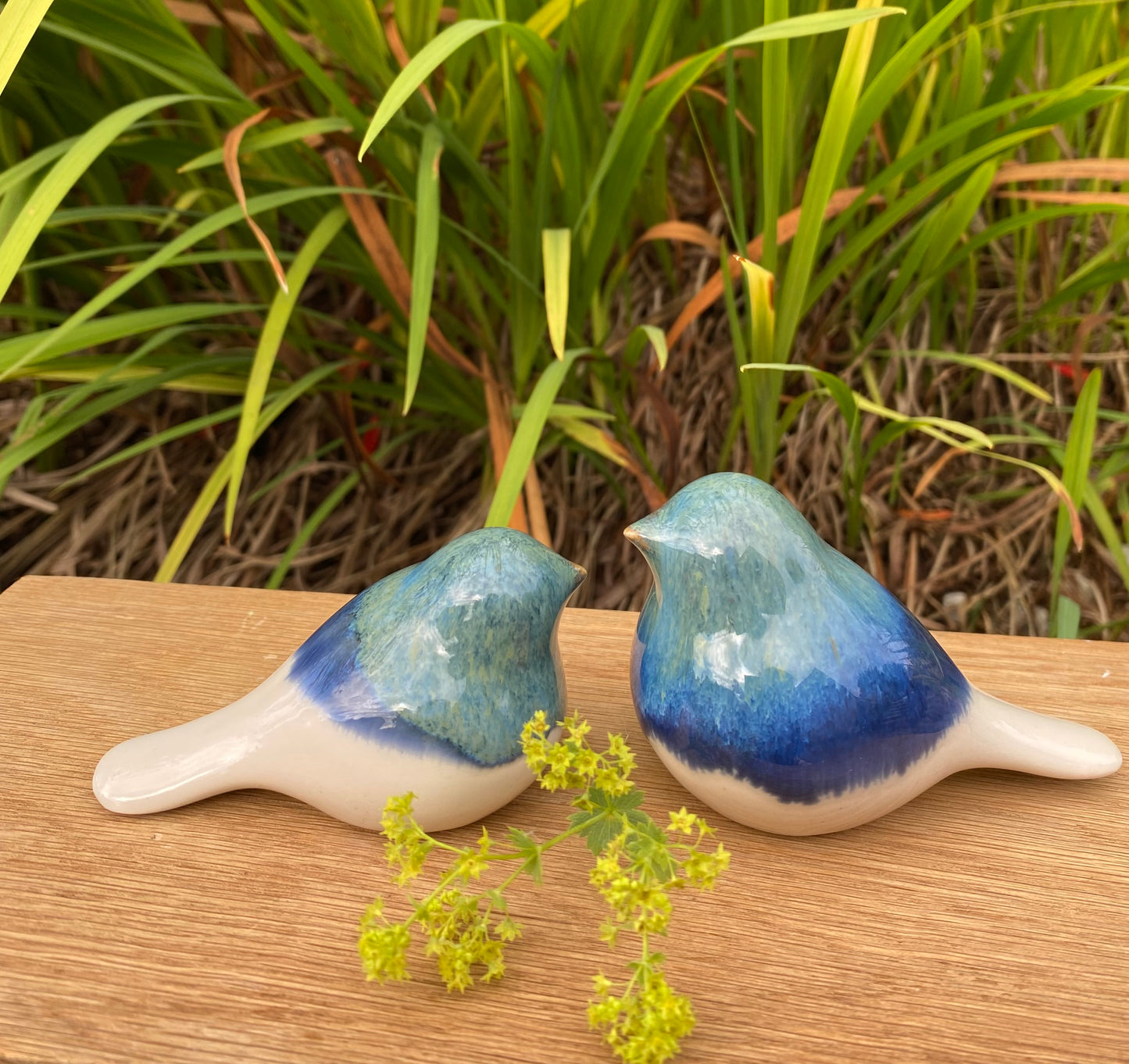 Ceramic Birds Blue Medium